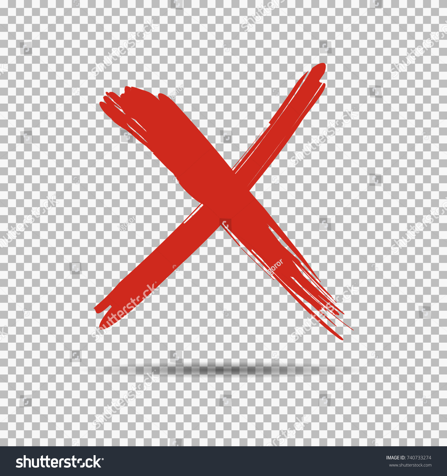 透明な背景に赤い十字架 X のイラスト素材