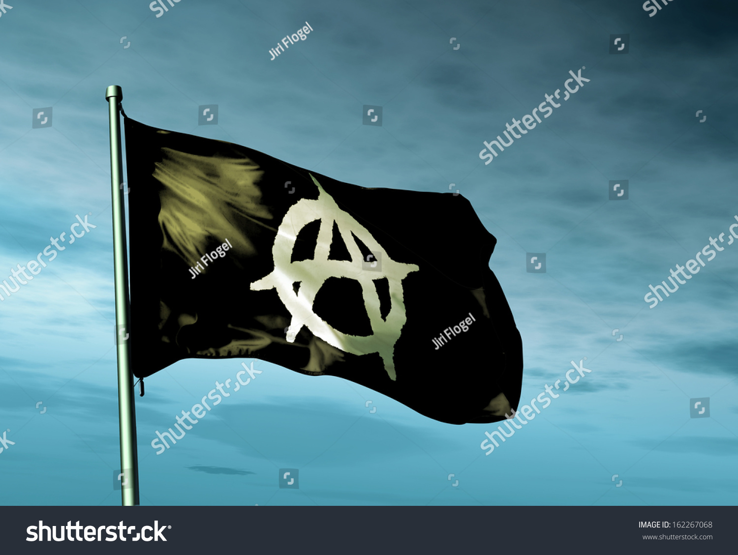 Anarchy Flag Waving On The Wind Stock Photo 162267068 : Shutterstock