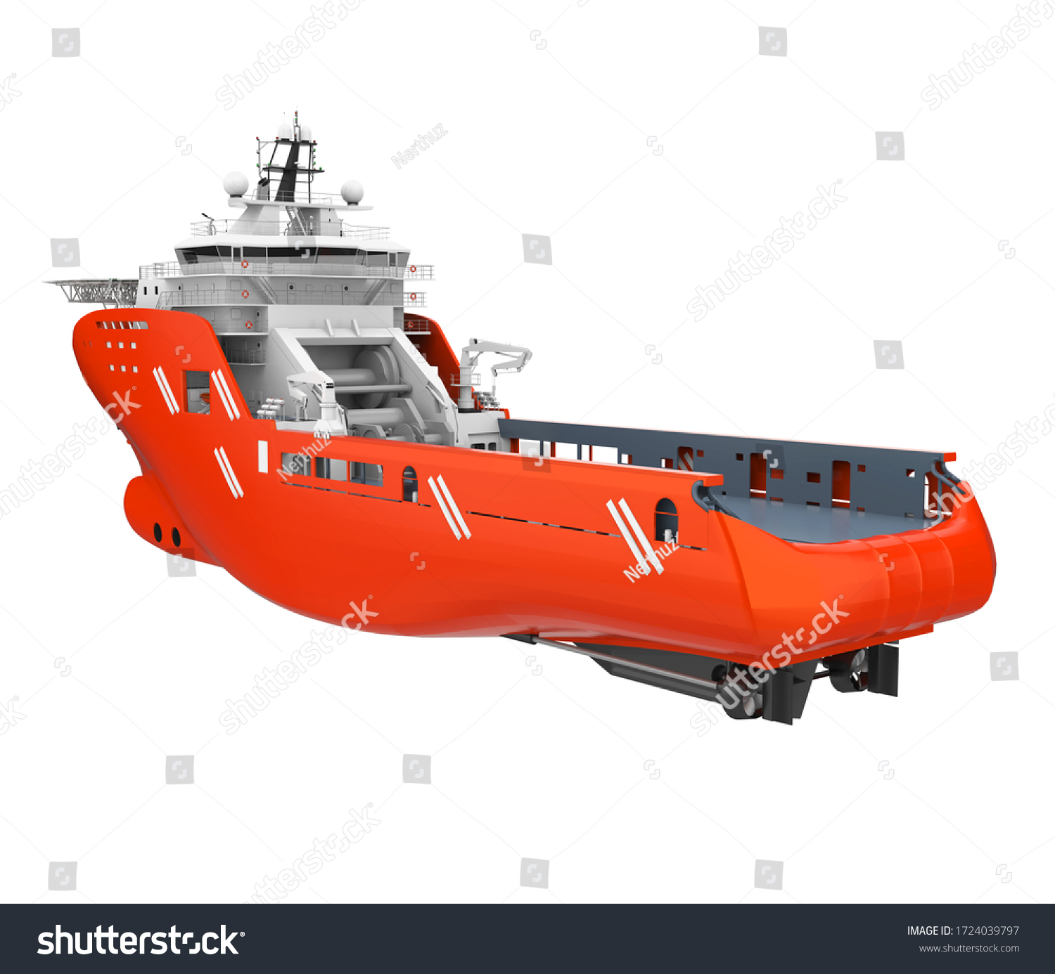 Anchor Handling Tug Supply Vessel Isolated Stock Illustration 1724039797