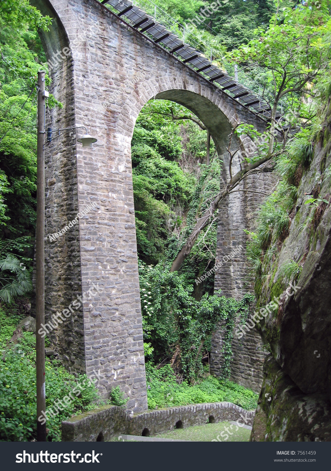 Ancient Arch Bridge In Locarno, Switzerland Stock Photo 7561459 ...