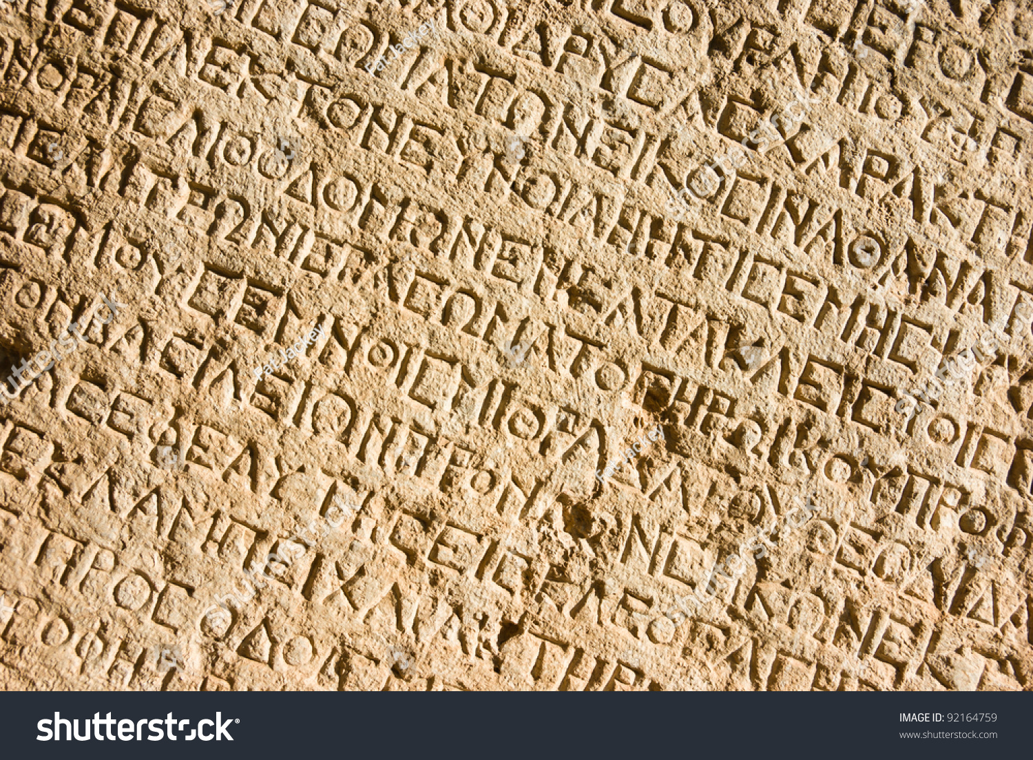 Ancient Greek Writing Chiseled On Stone Stock Photo 92164759 - Shutterstock