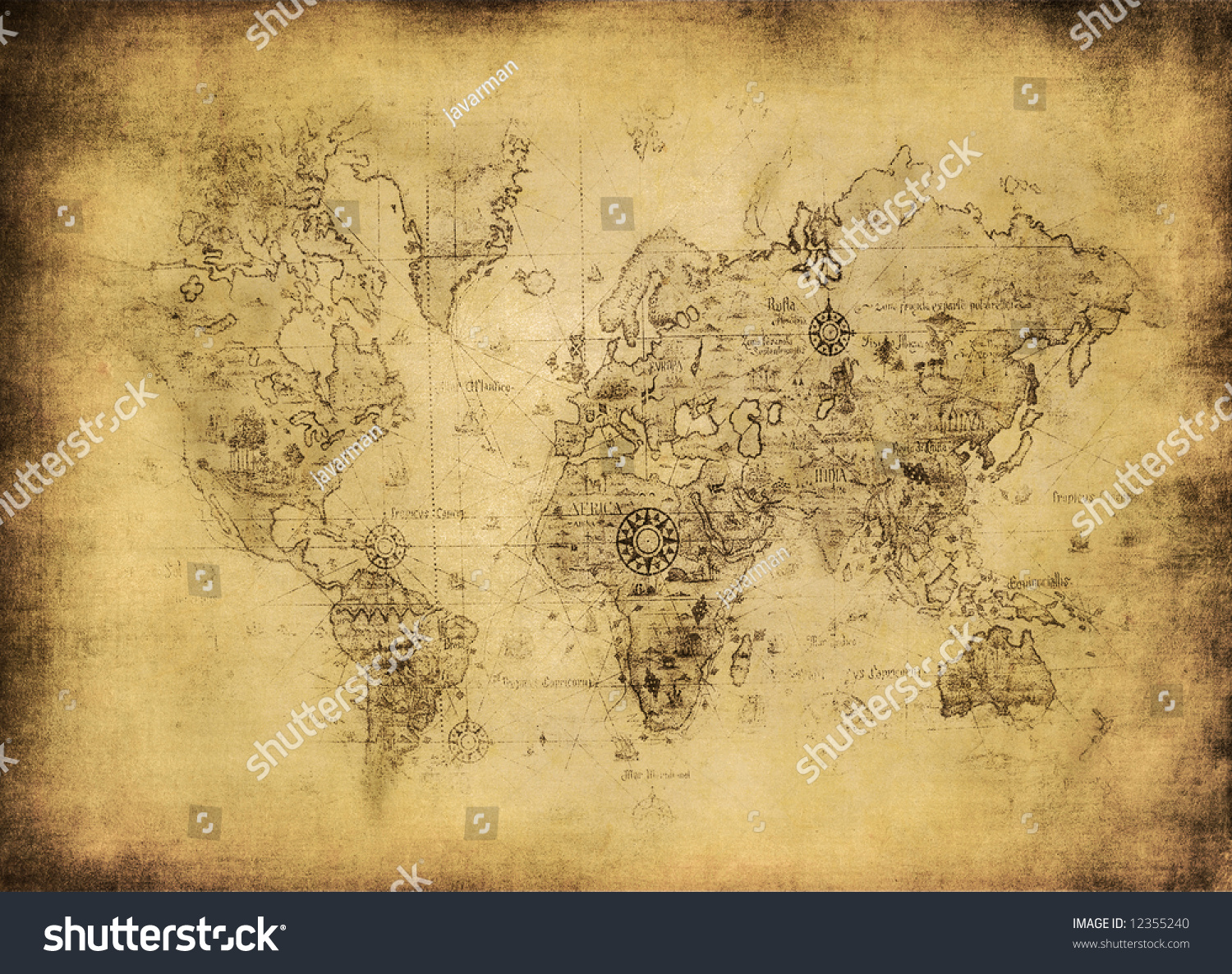 Ancient Map World Stock Illustration Shutterstock