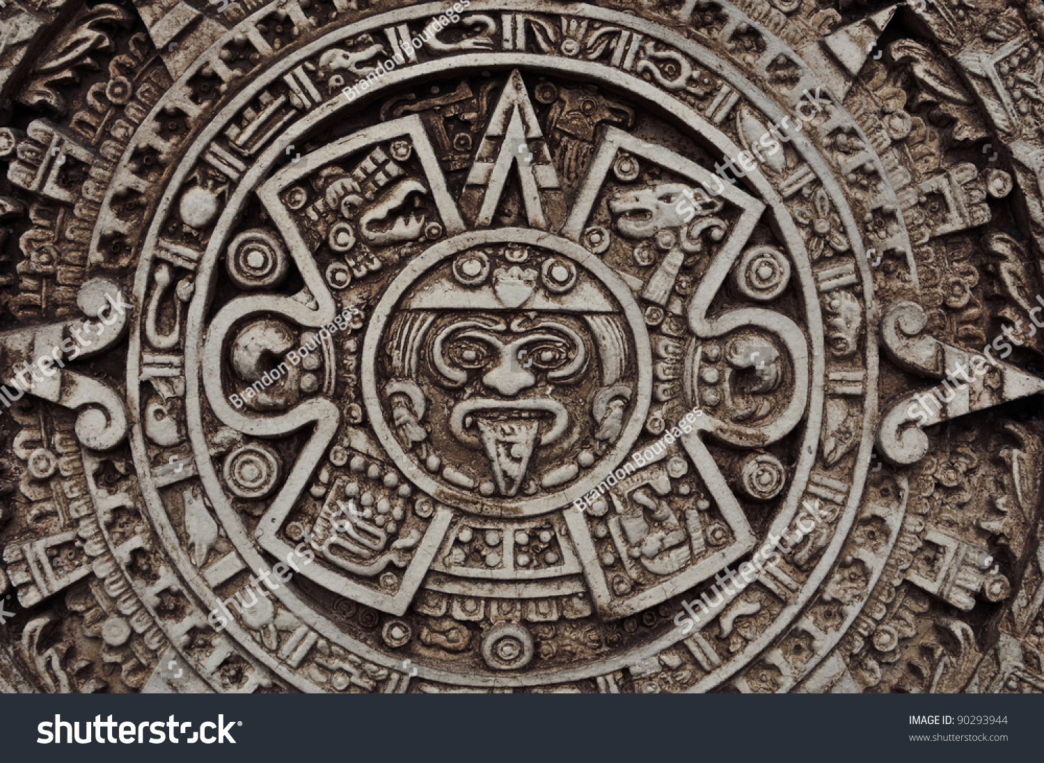 Ancient Mayan Calendar Stock Photo 90293944 : Shutterstock