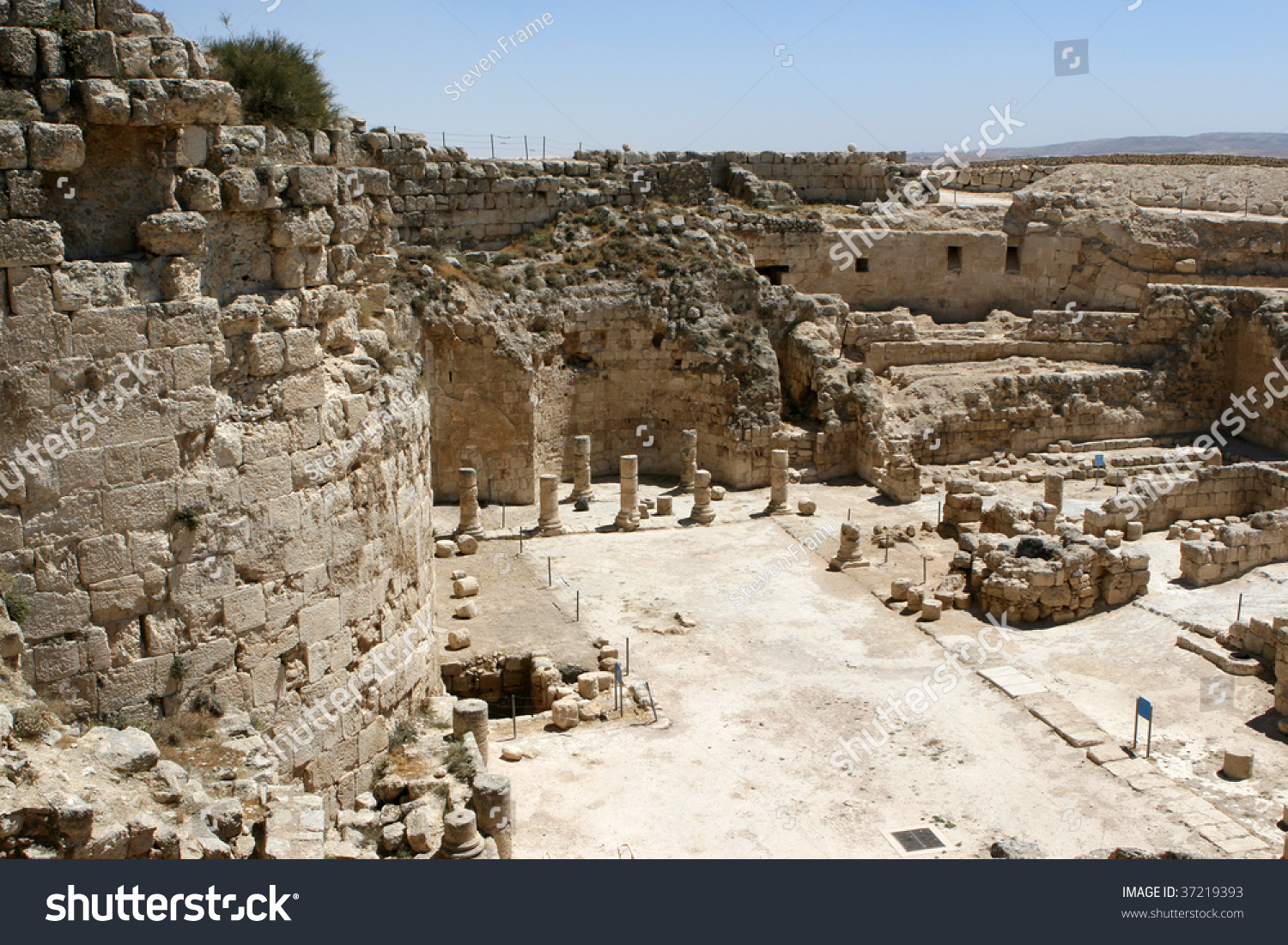 Ancient Ruins At The Mountain Palace Fortress Of Herodian National Park ...