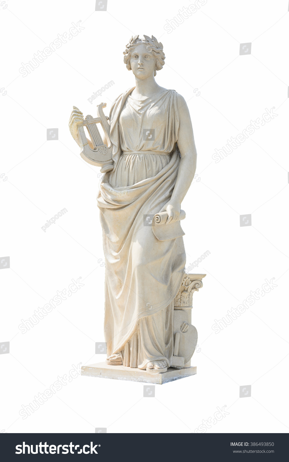 Ancient Women Statue White Background Clipping Stock Photo 386493850 ...