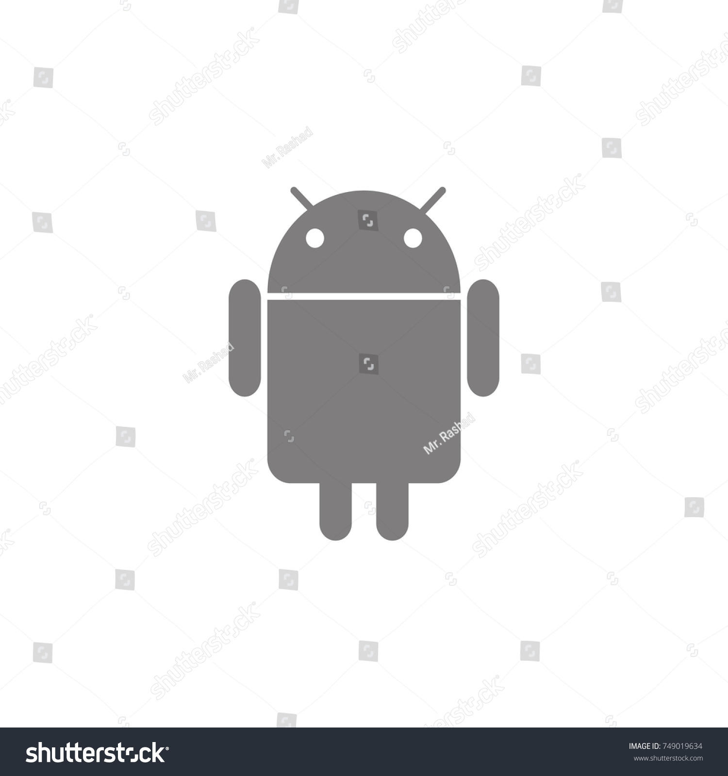 Android Emblema Clasic Pictograma Simplă Web Ilustrație De Stoc 749019634