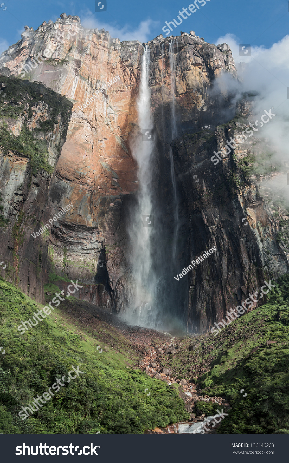 Angel Falls Salto Angel Is - Stock Photo Angel Falls Salto Angel Is Worlds Highest Waterfalls M Venezuela Latin America 136146263