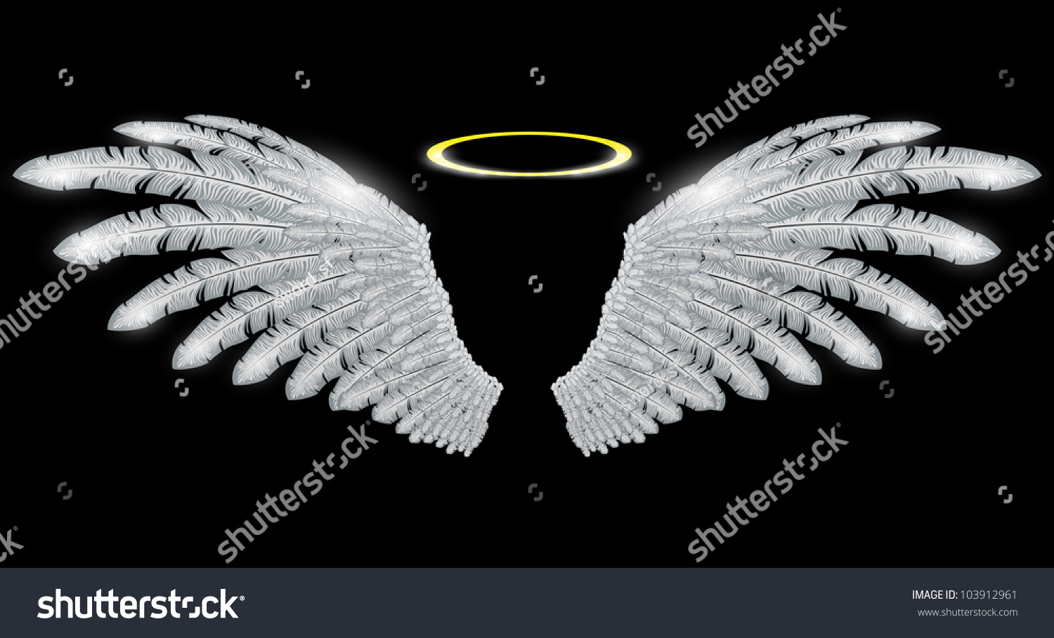 Angel Wings Halo Stock Illustration 103912961 - Shutterstock