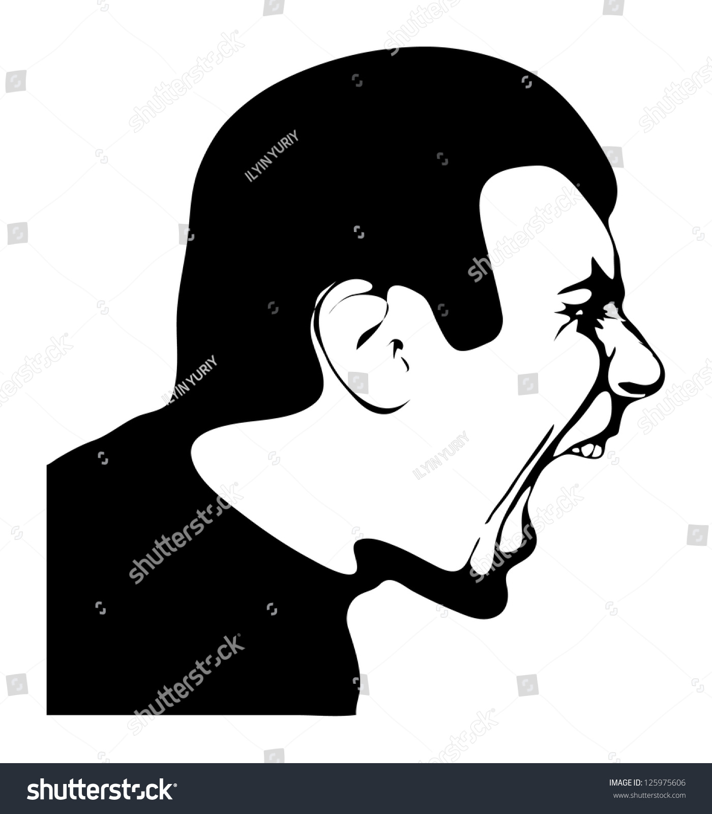 Anger Man Silhouette On A White Background Stock Photo 125975606 ...