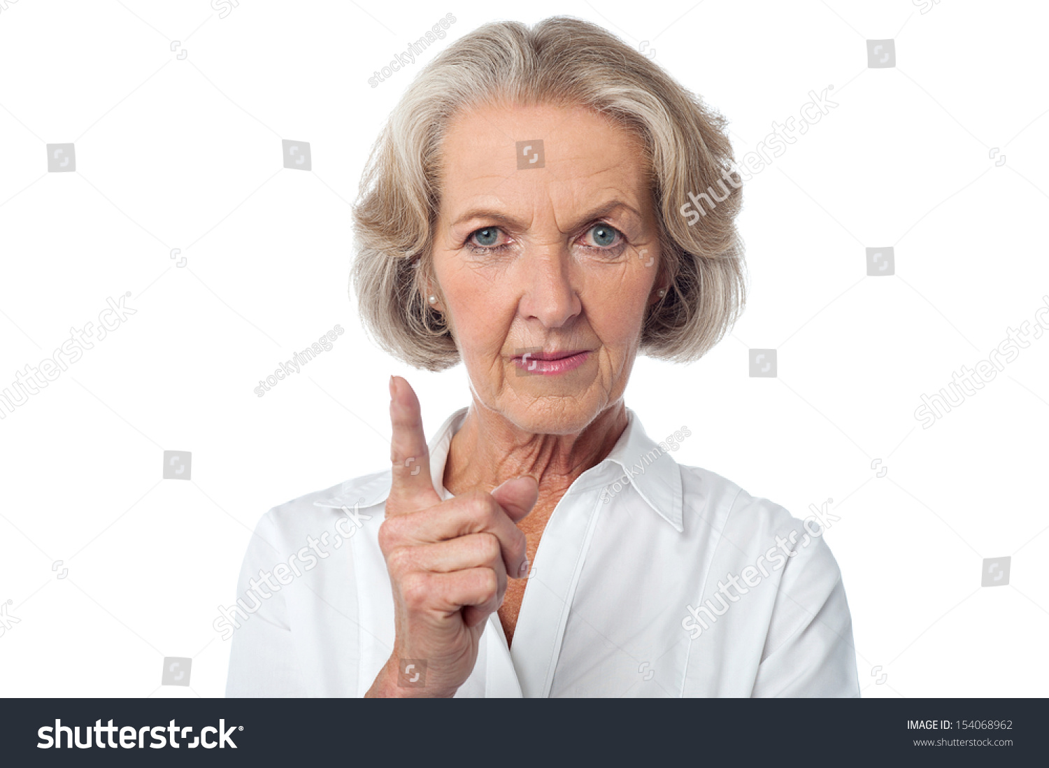Angry Aged Woman Warning You Stock Photo 154068962 Shutterstock