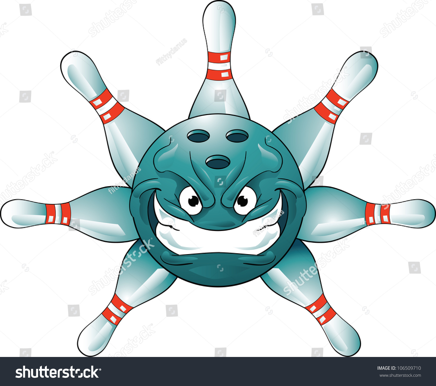 Angry Bowling Ball 2 Stock Illustration 106509710 - Shutterstock