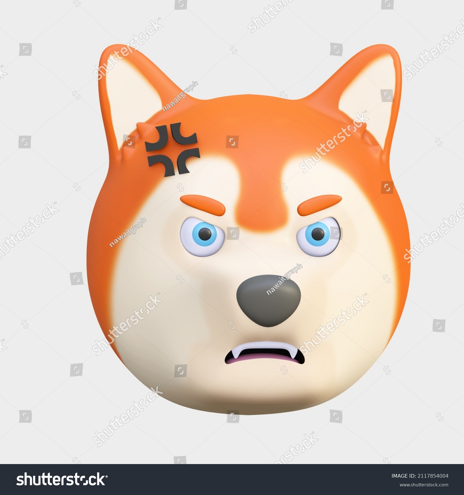 Angry Dog Face Expression Emoticon Cartoon Stock Illustration ...