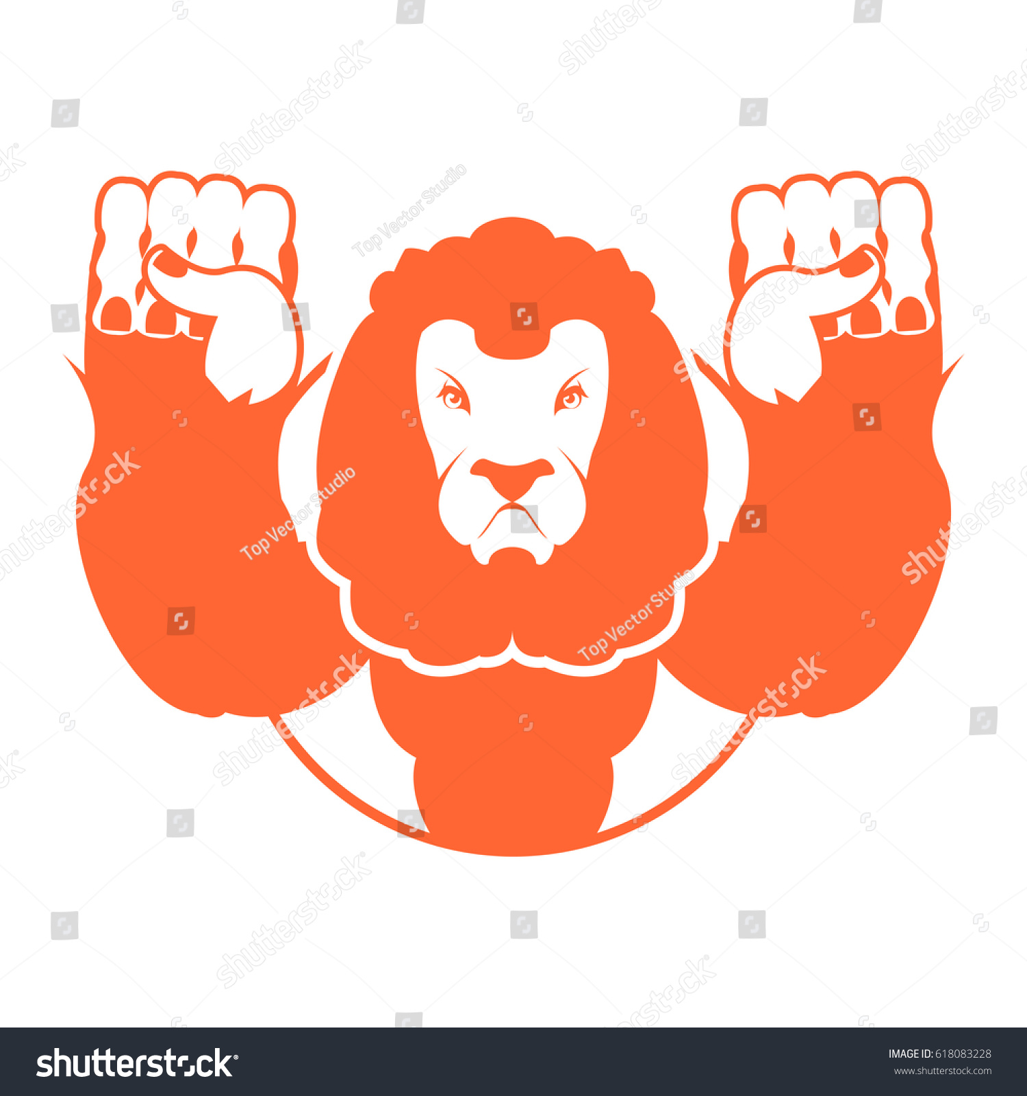 Angry Lion Aggressive Wild Beast Logo Stock Illustration 618083228 ...