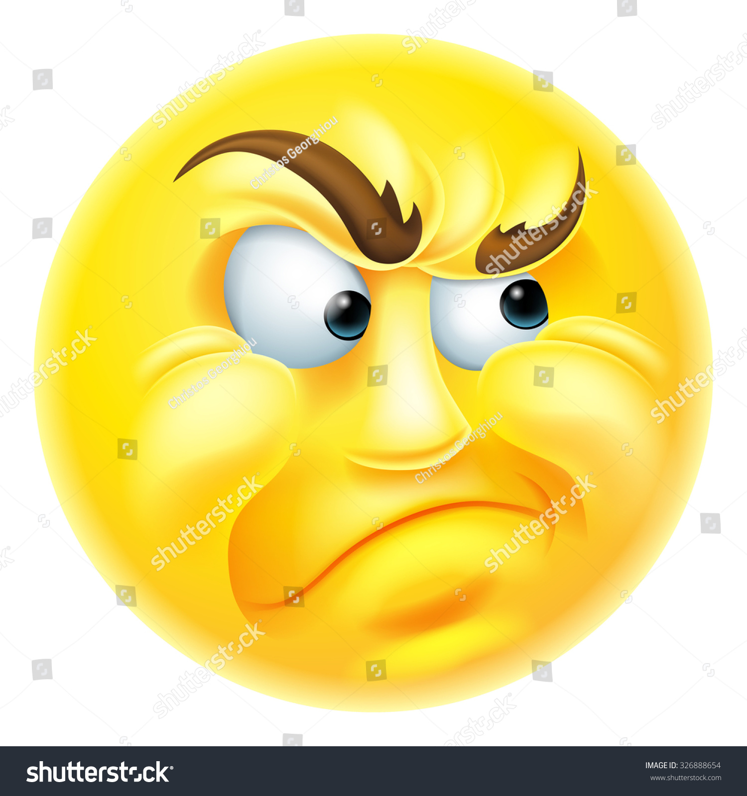 Angry Or Jealous Looking Emoticon Emoji Character Stock Photo 326888654 ...