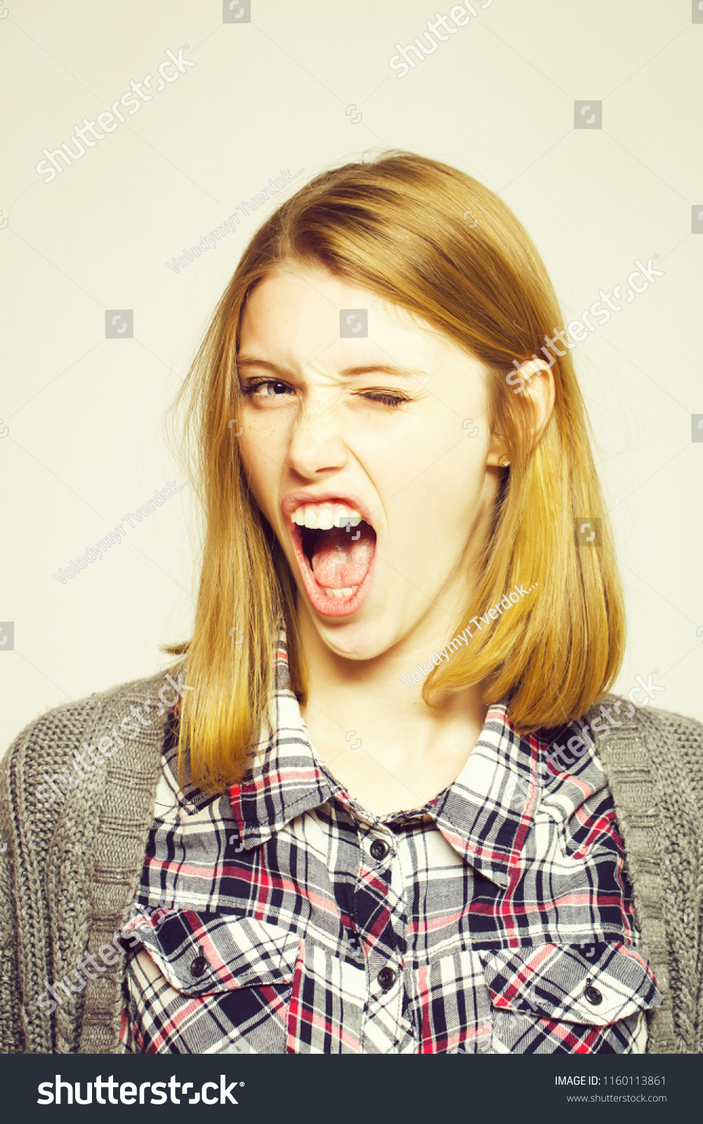 Angry Pretty Girl Cute Beautiful Woman Stock Photo (Edit Now) 1160113861