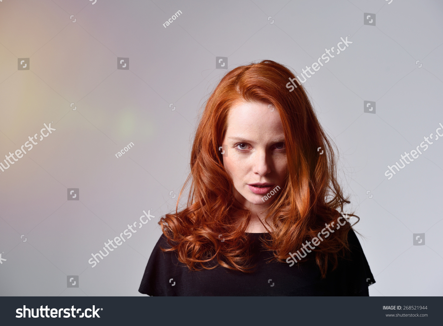 Angry Young Woman Pretty Shoulder Length Stock Photo 268521944