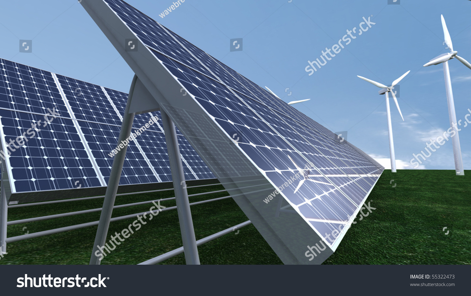 animation presenting field solar panel high stock photo (edit now