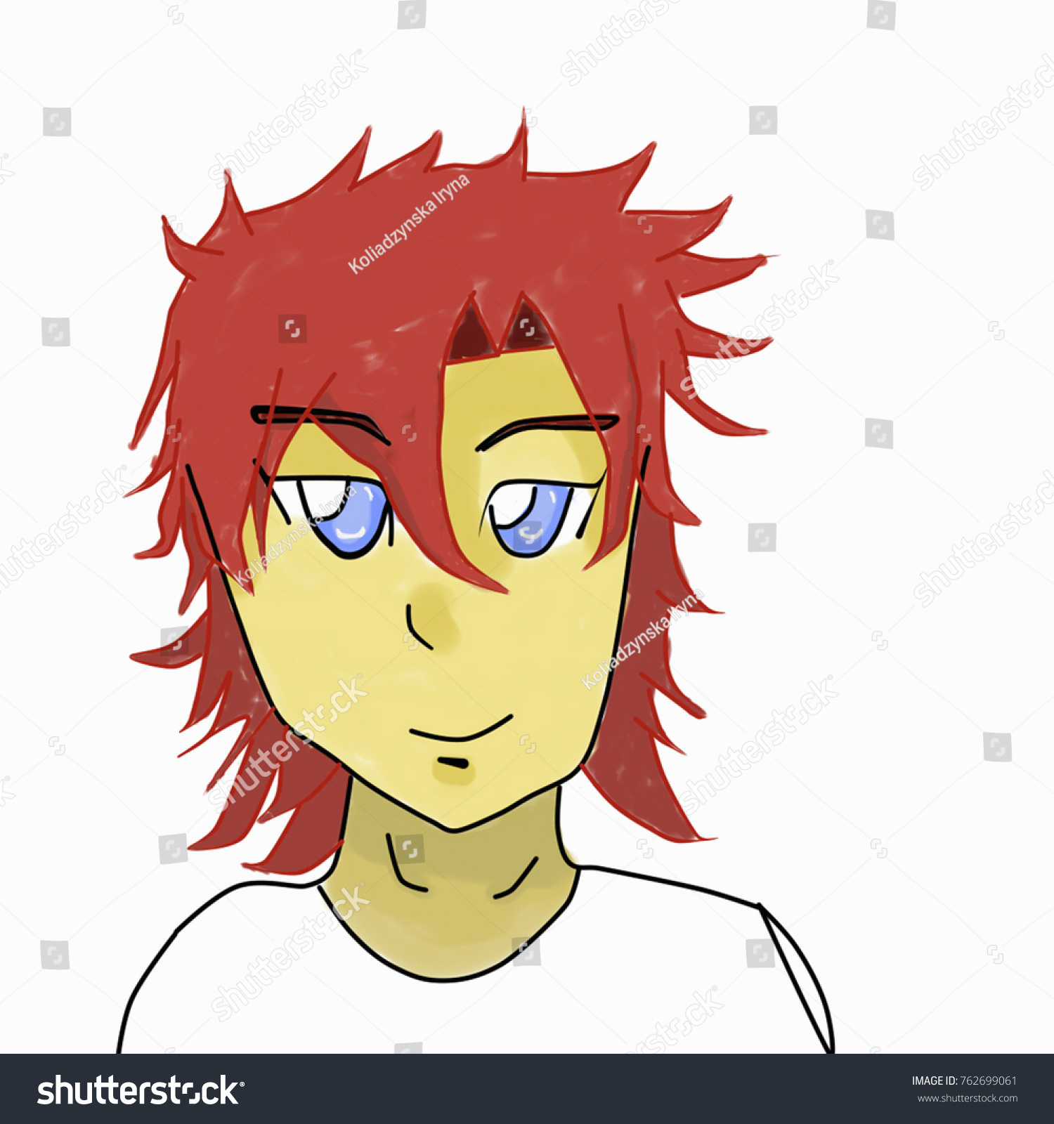 Anime Boy Blonde Hair Character On Stock Illustration 762699061