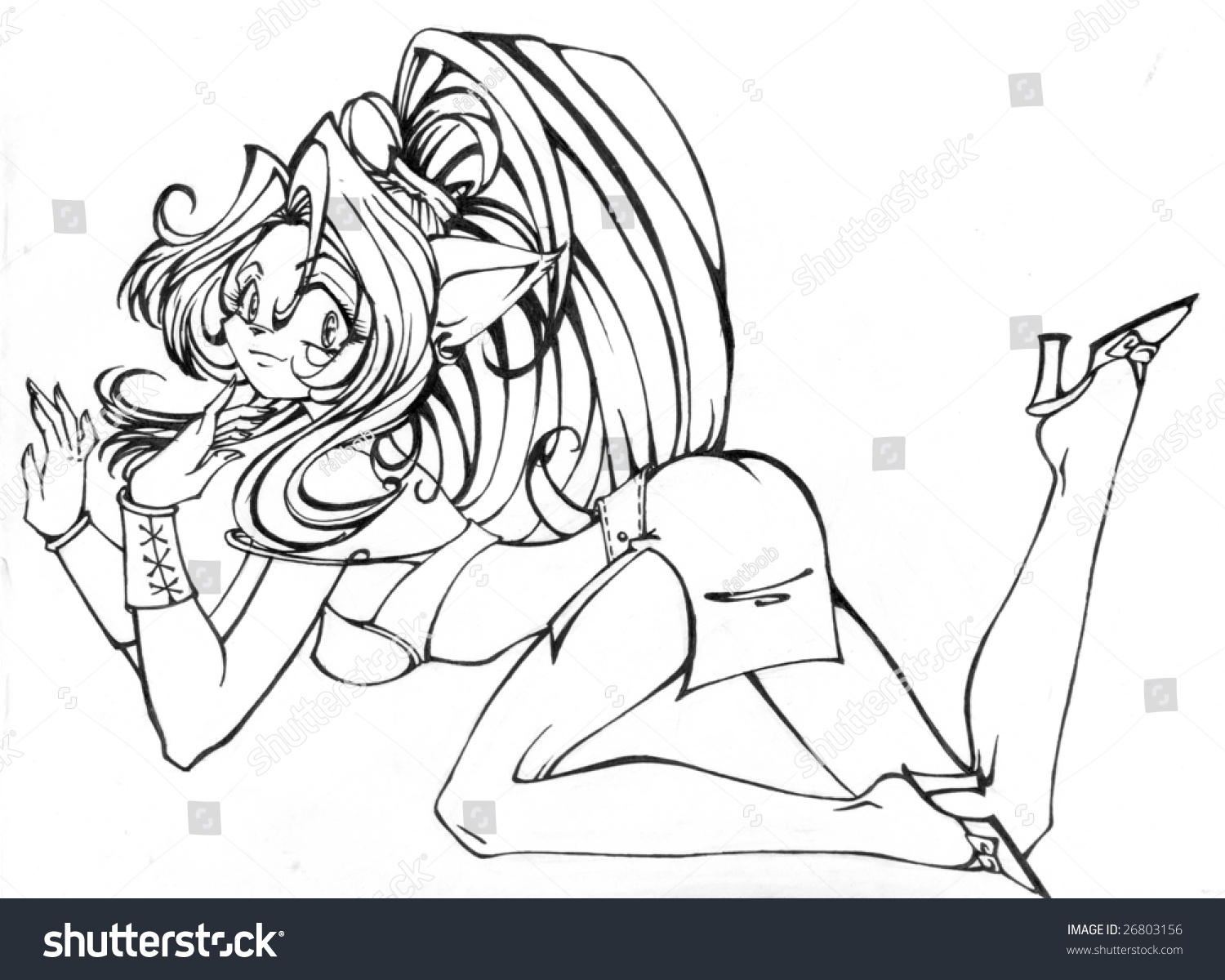Anime Girl Poses Drawing