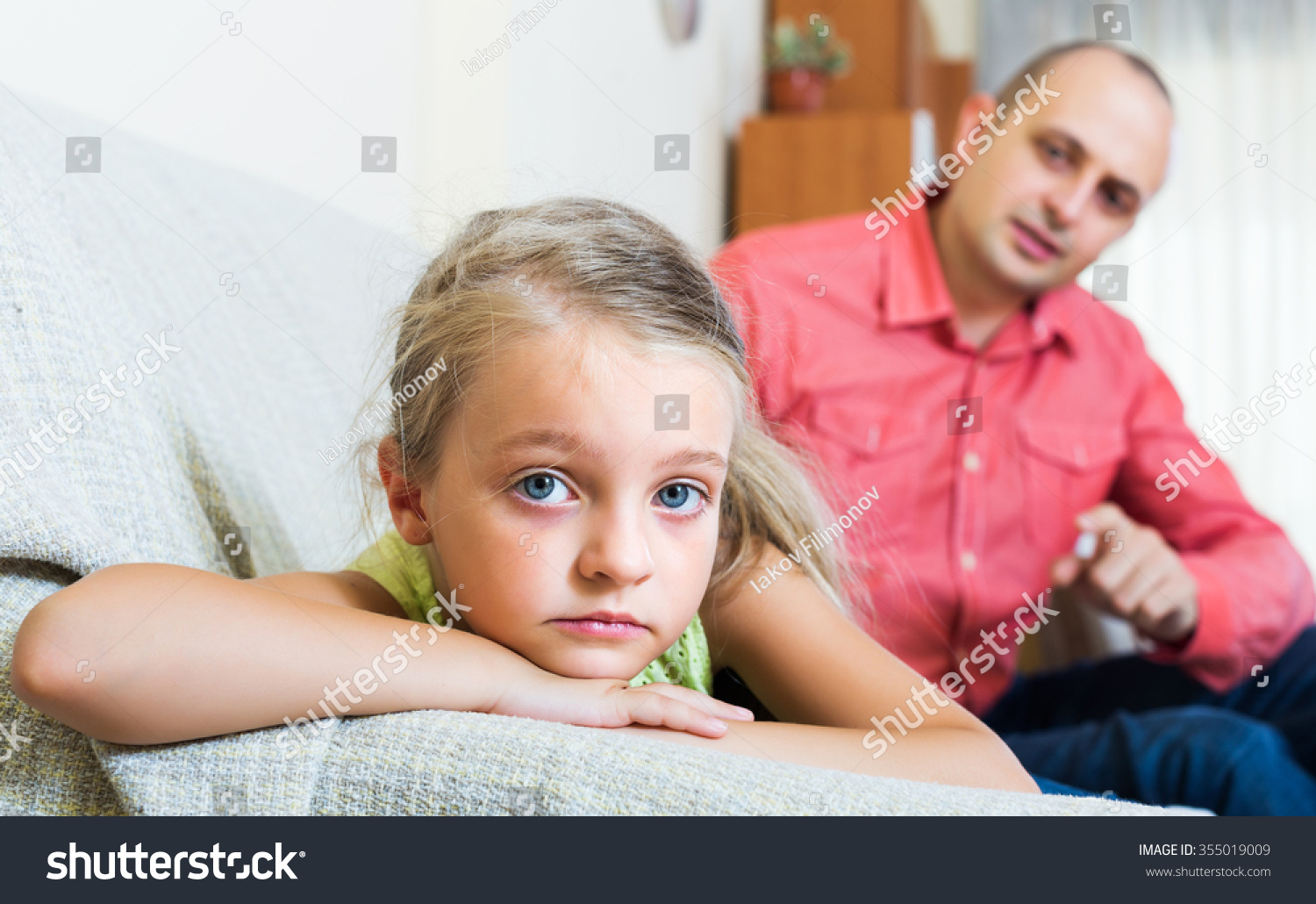 Annoying Dad Giving Instructions Frustrated Female Stock Photo ...