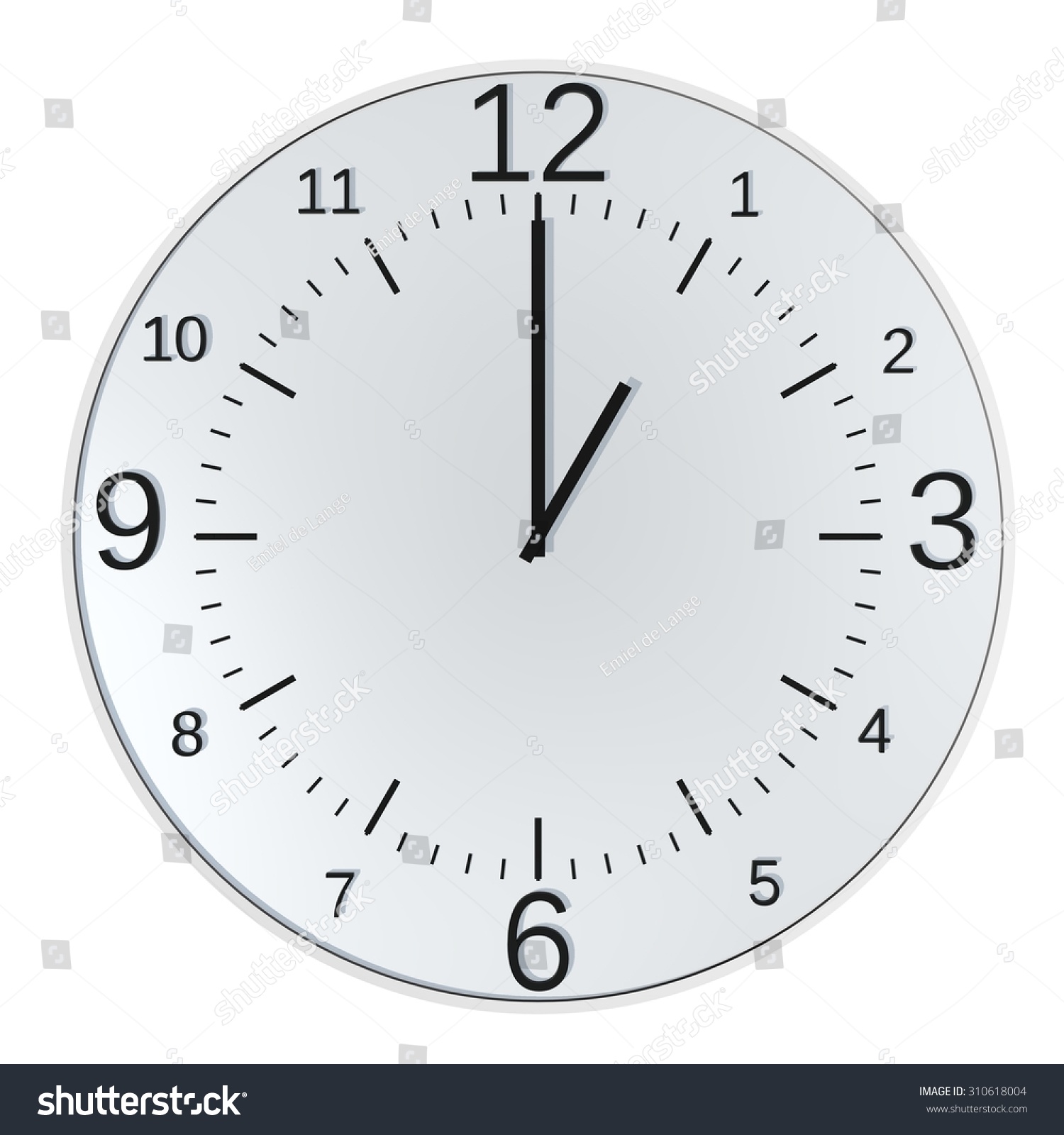 Anolog Clock Clock Strikes 1 Oclock Stock Illustration