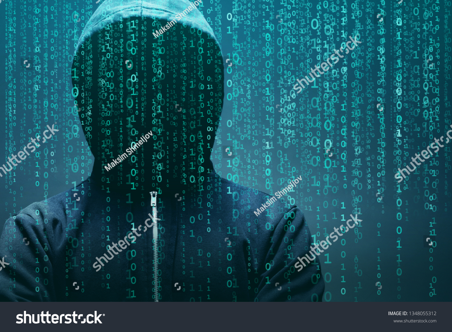 Anonymous Computer Hacker Over Abstract Digital Stock Photo 1348055312 ...