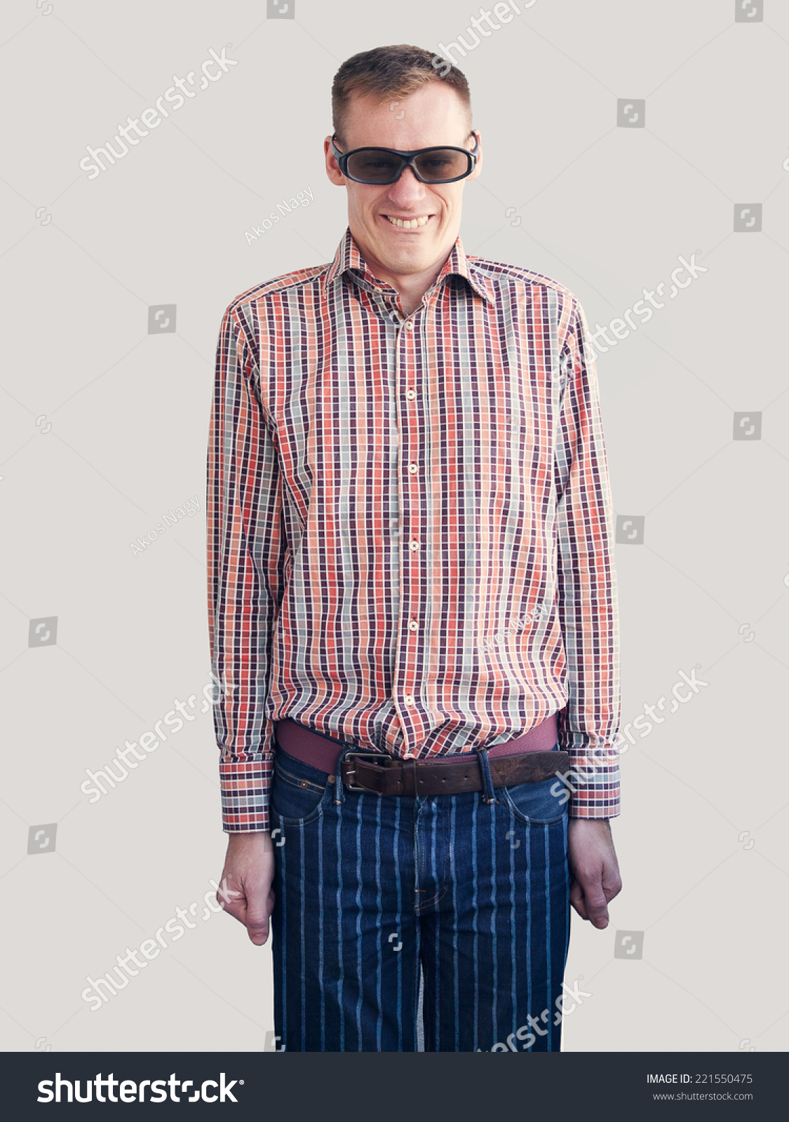 Antistyle Nerd Man Plaid Shirt Striped Stock Photo 221550475 ...