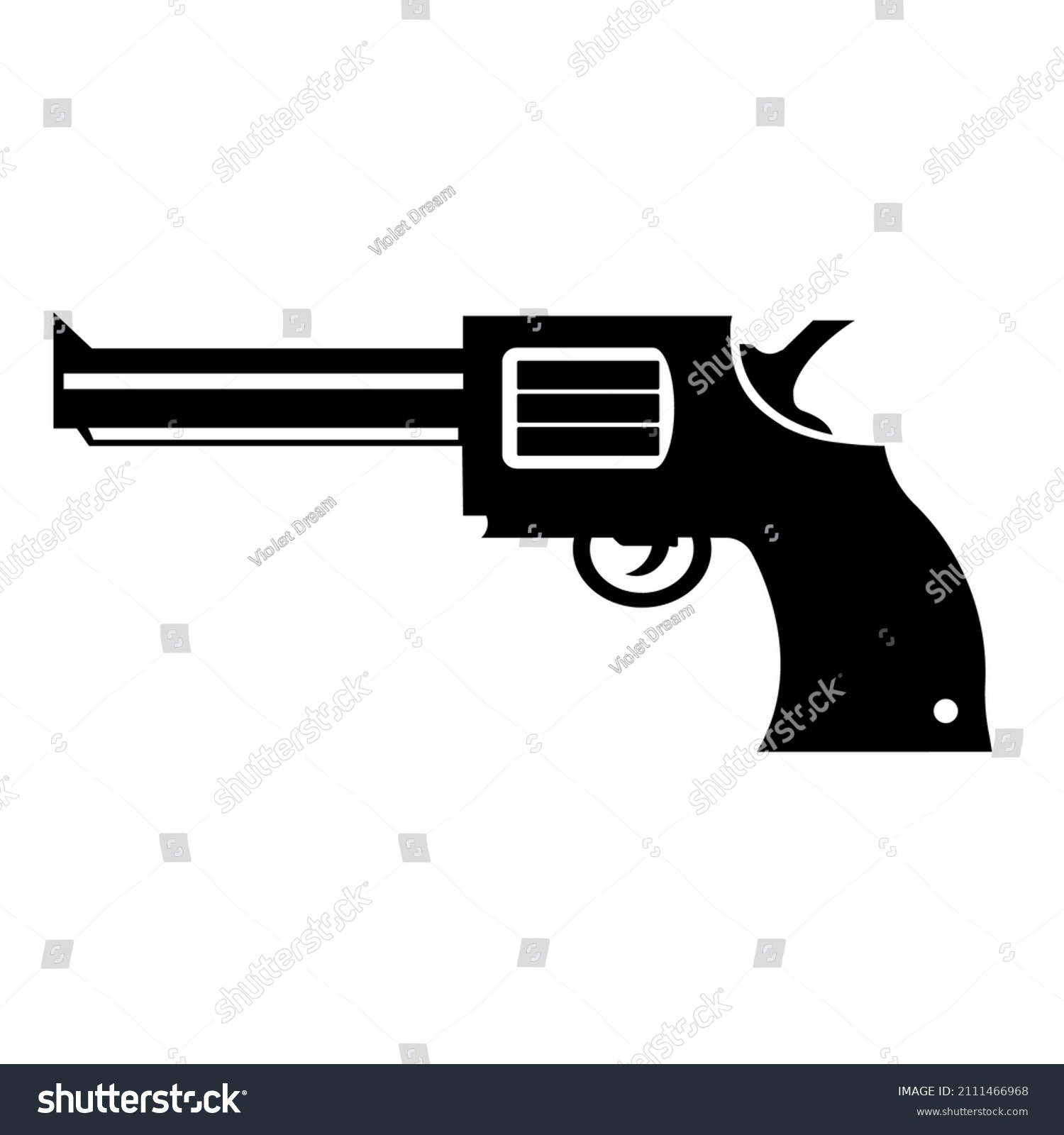 Antique Cowboy Old West Revolver Pistol Stock Illustration 2111466968