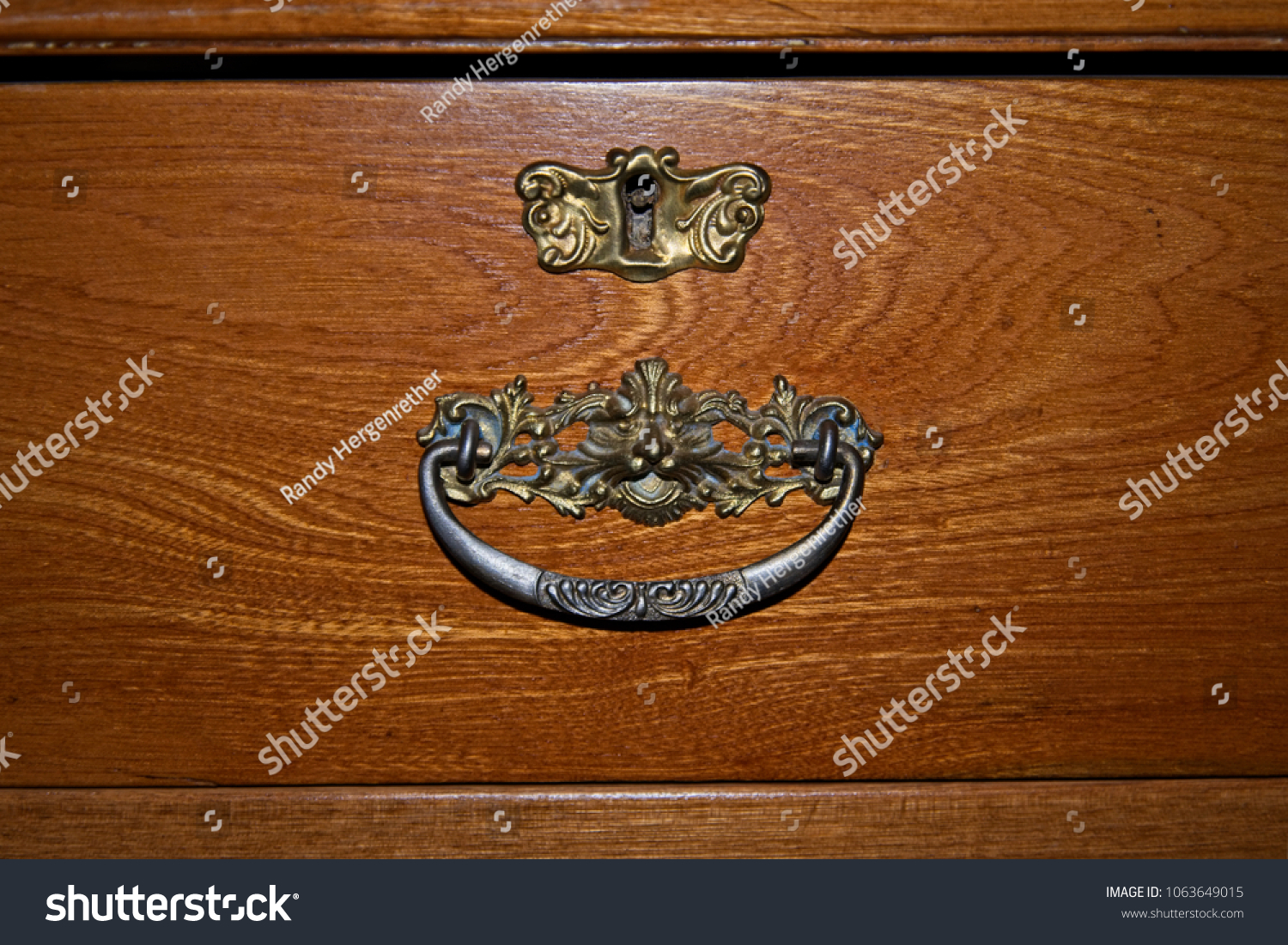 Antique Dresser Drawer Drop Handle Pull Royalty Free Stock Image