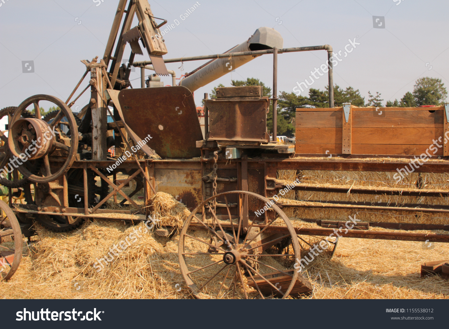 Antique Farm Equipment Hay Baler Stock Photo Edit Now