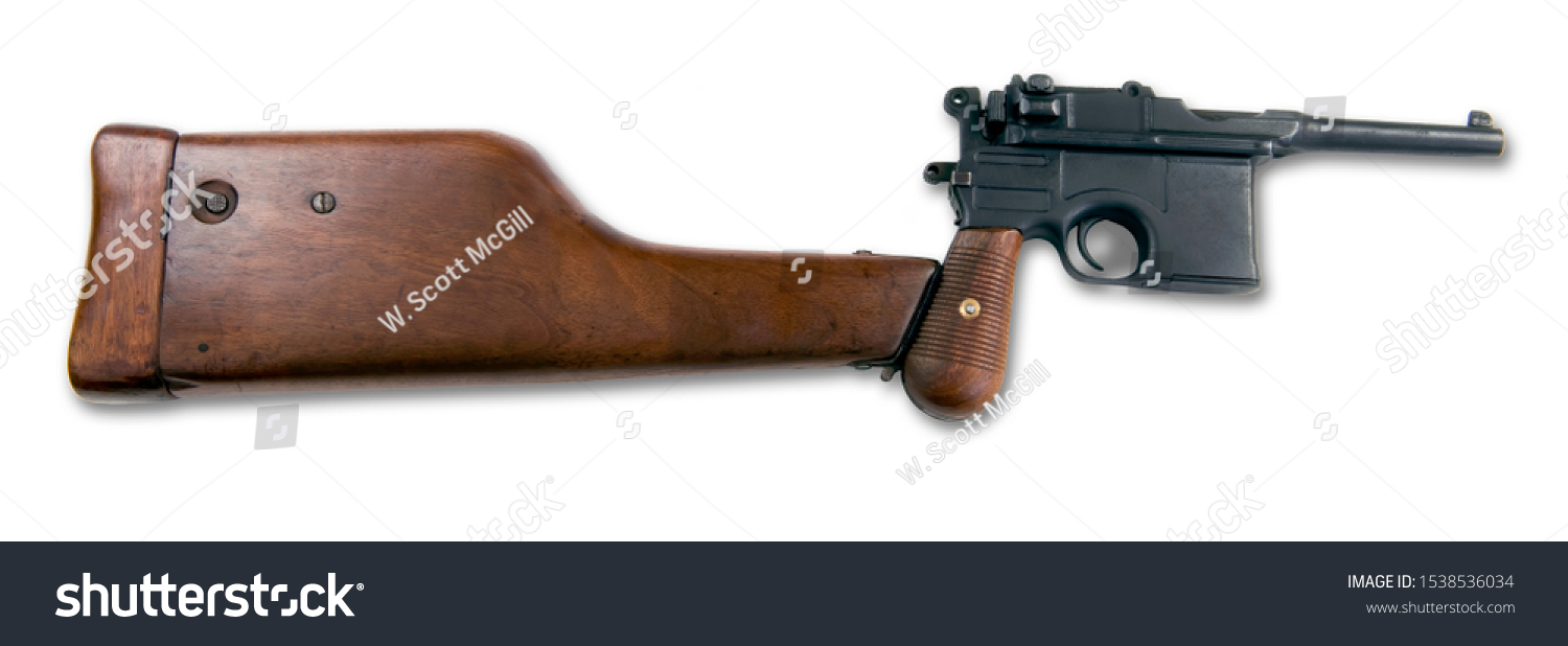 Antique German Broomhandle Pistol Made Around Stock Photo (Edit Now