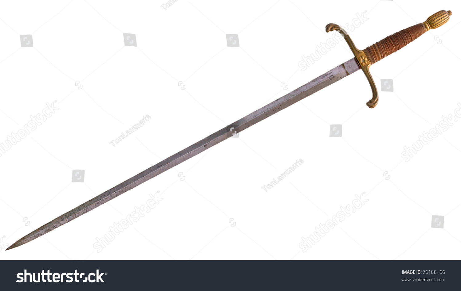 Antique Medieval Longsword As Used By Knights, Isolated On Background ...