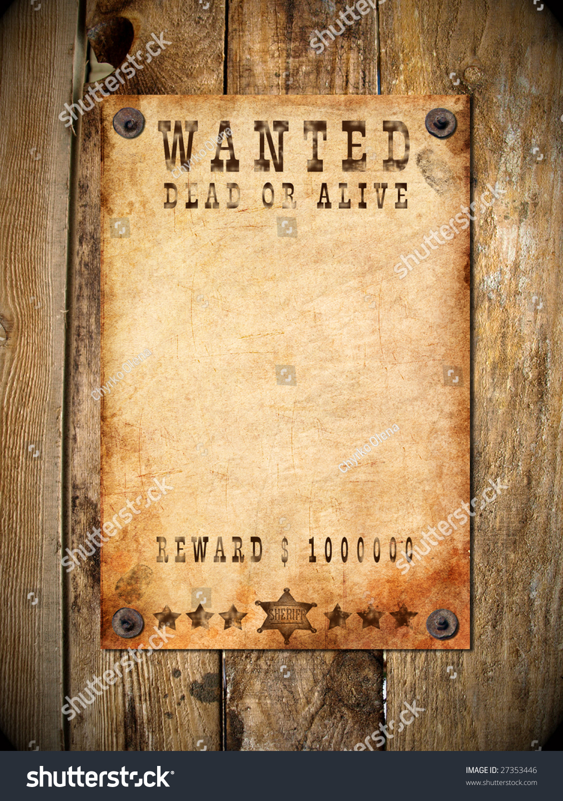 Antique Page - Wanted Dead Or Alive. Vintage Wanted Poster Stock Photo ...