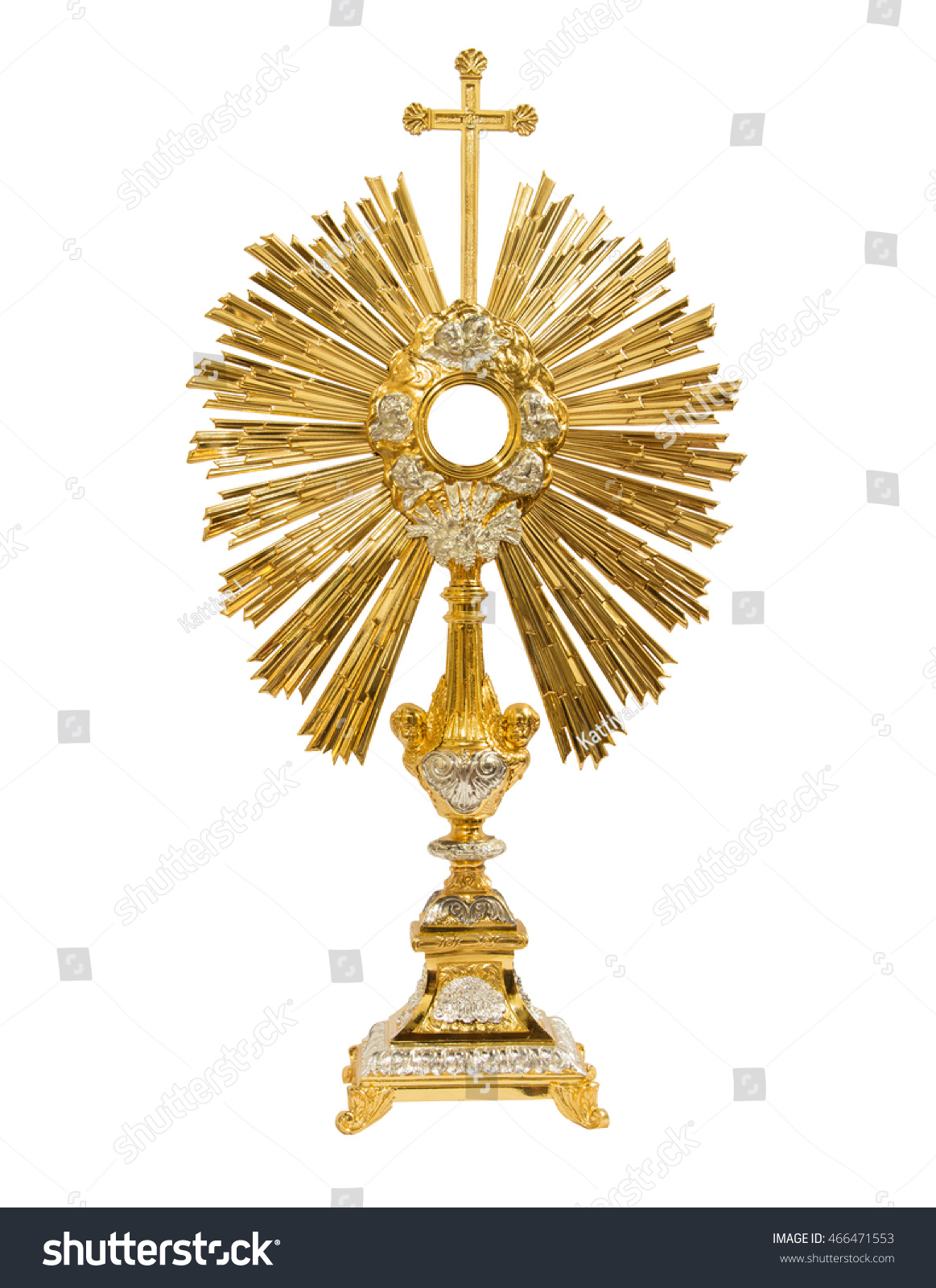 Antiques Gold Monstrance On White Background Stock Photo 466471553 ...