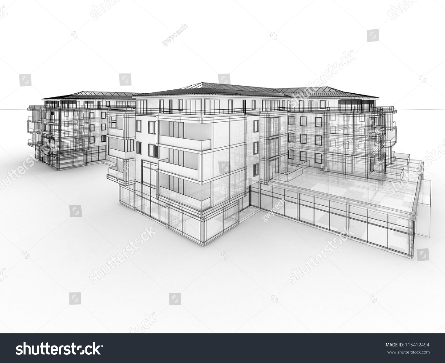 Apartment Building Design Concept Architects Computer Stock Apartment Building Design Concept Architects Computer Stock