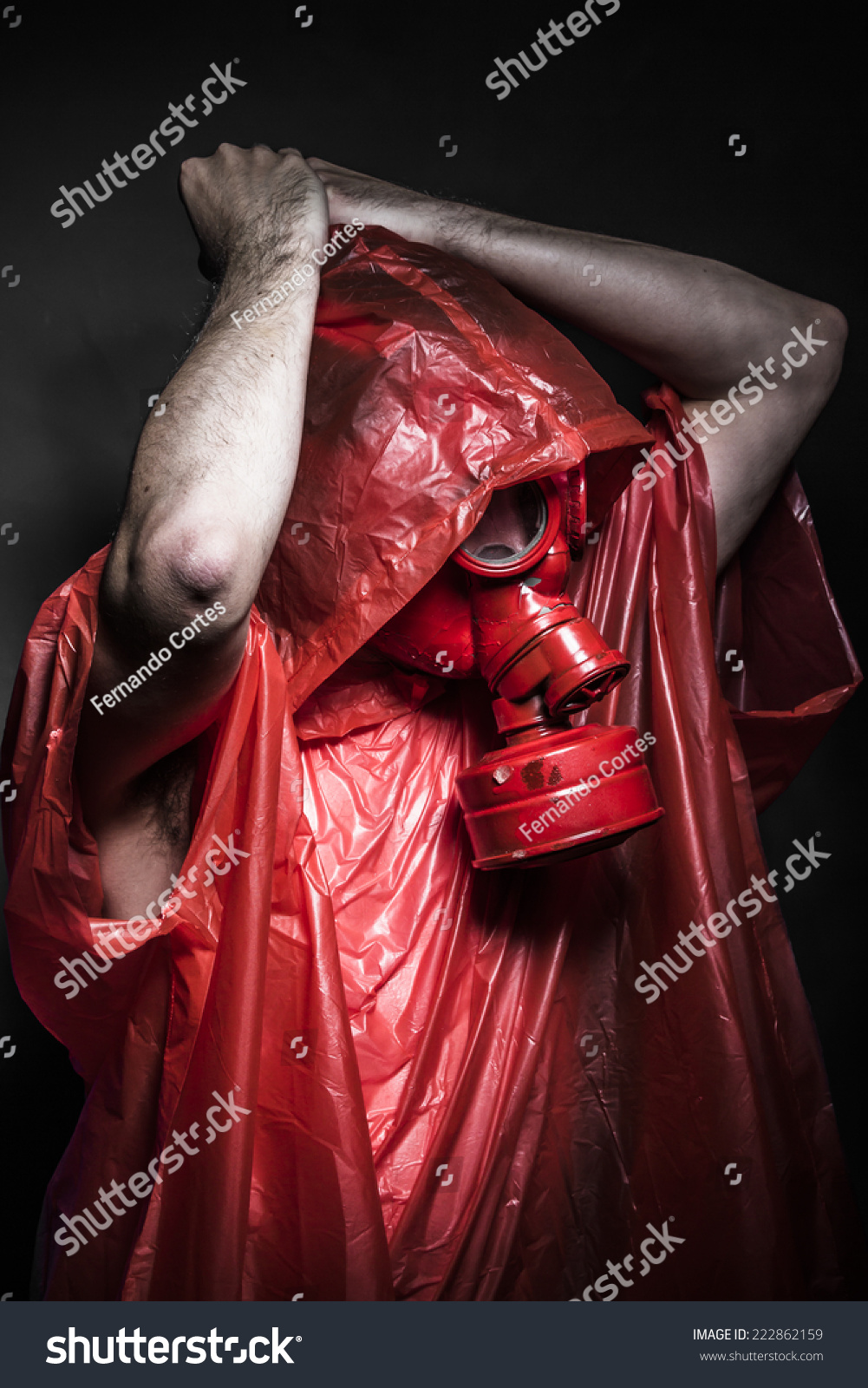 Apocalypse Nuclear Concept Man Red Gas Stock Photo Edit Now