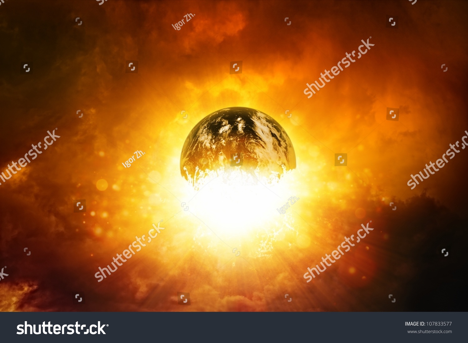 Apocalyptic Background Planet Earth Exploding Armageddon Stock Illustration Shutterstock