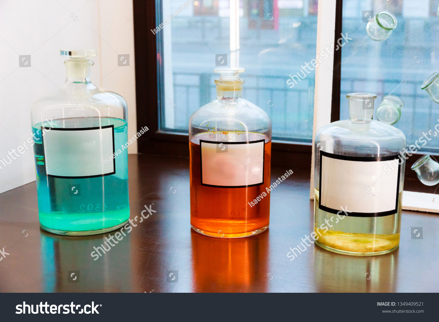 Download Apothecary Bottles Mock Colorful Liquid Vintage Stock Photo Edit Now 1349409521