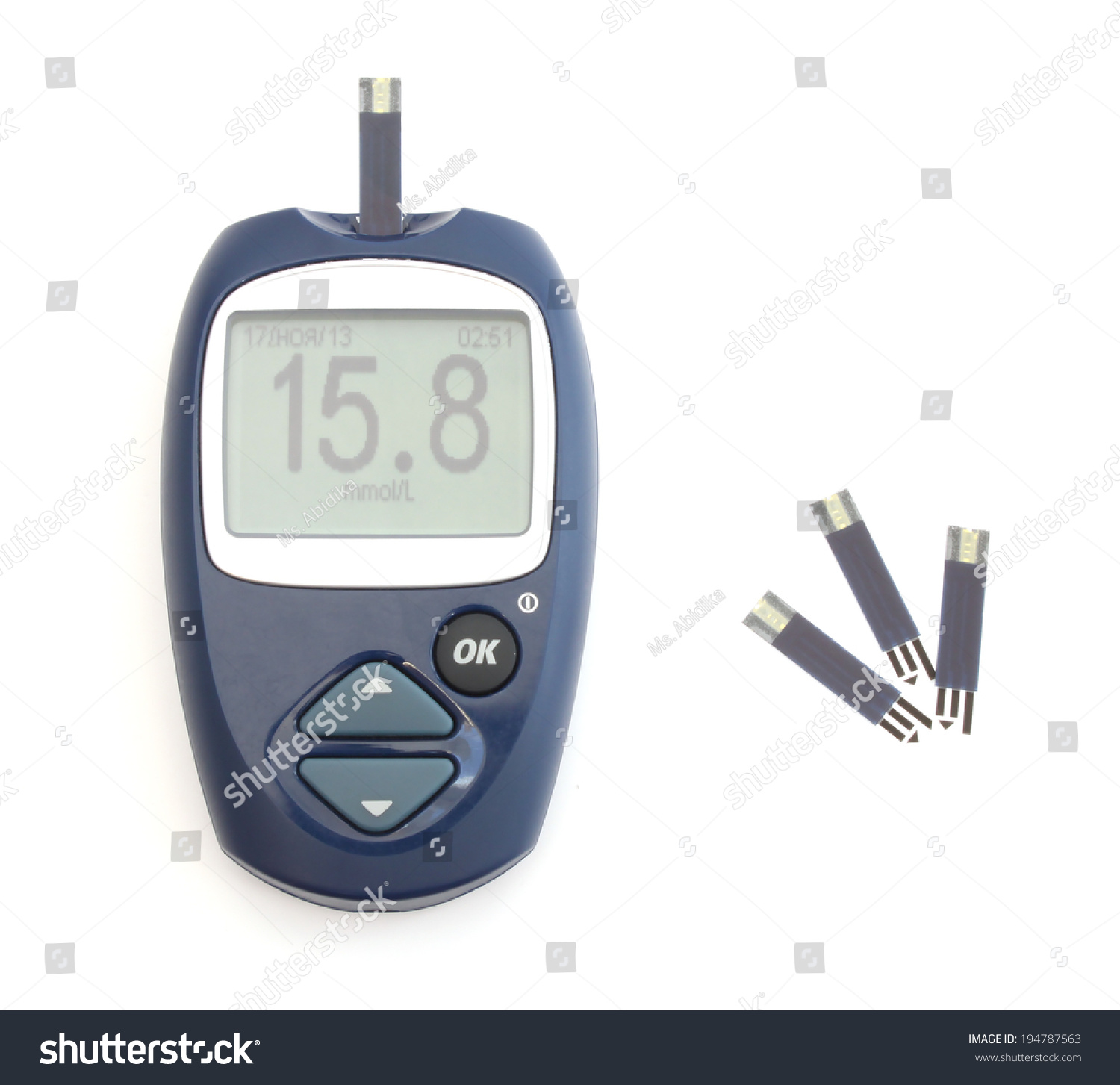 Apparatus Testing Glucose High Blood Sugar Stock Photo 194787563 ...