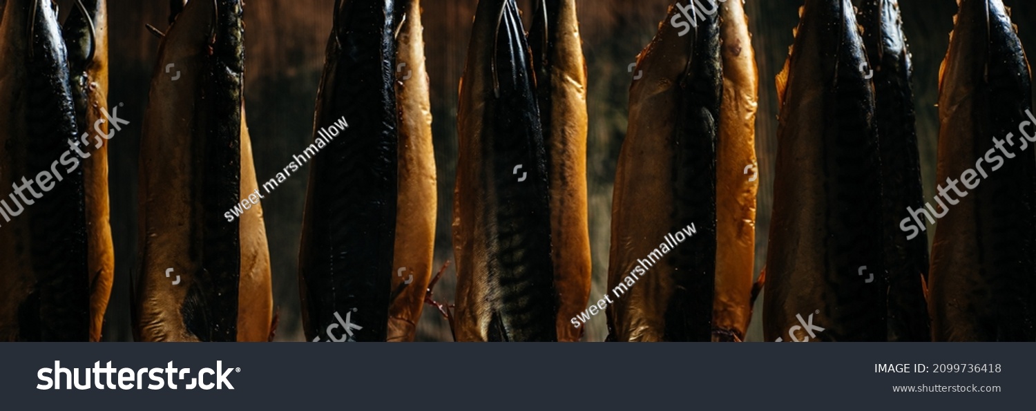 Appetizing Smoked Fish Mackerel Smoked Fish Stock Photo 2099736418