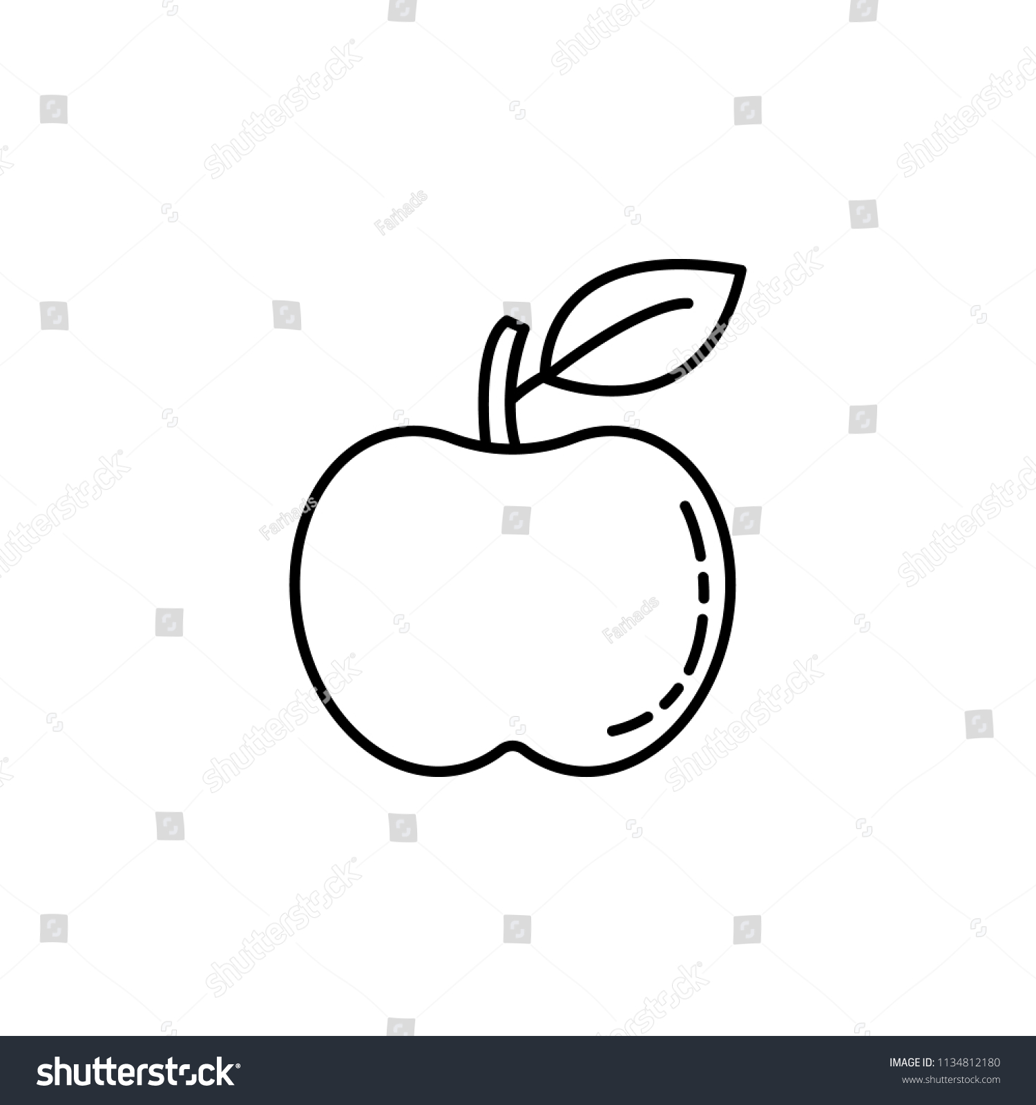 Apple Dusk Style Icon Element Fruits のイラスト素材