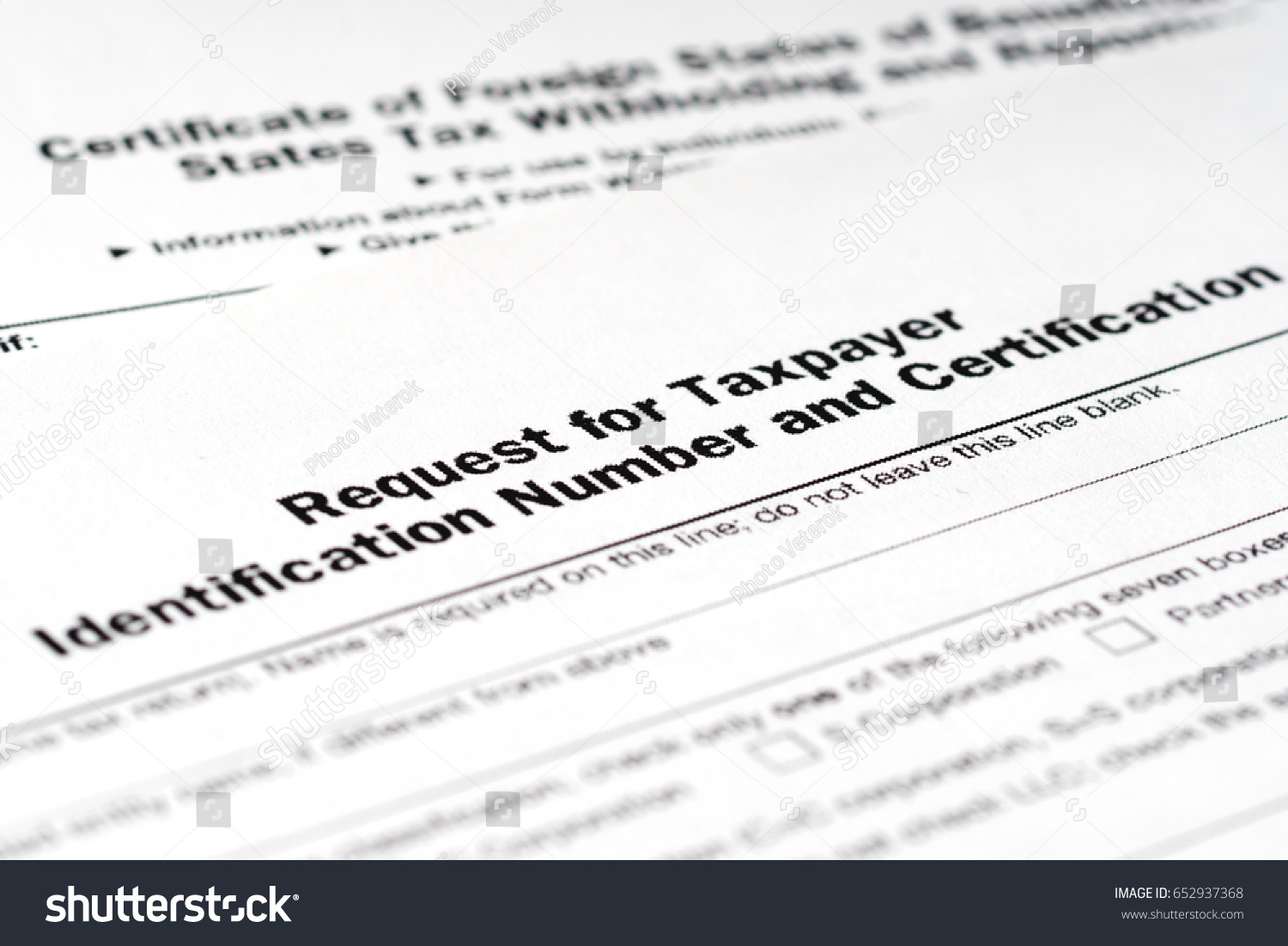 application form w9 request taxpayer identification stock photo tin number application form