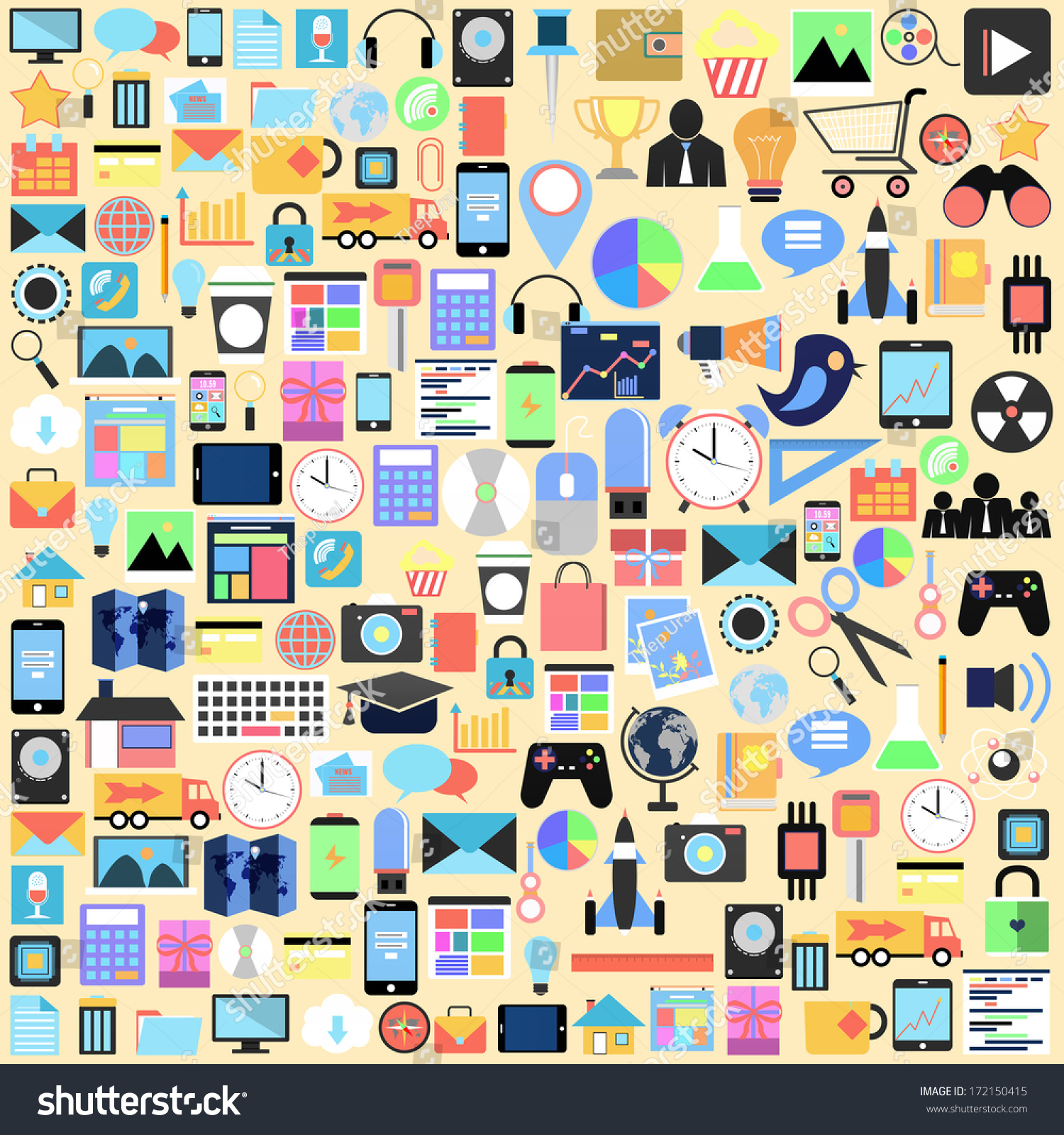 Applications Graphical User Interface Flat Iconsbackground Stock ...