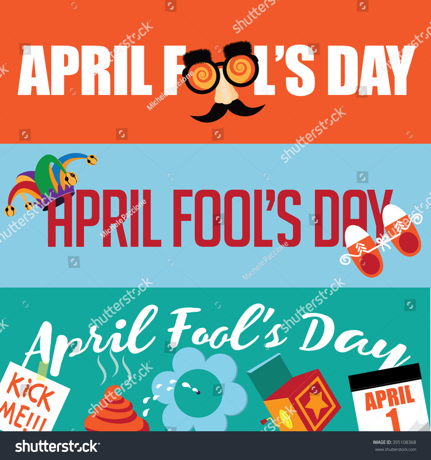 April Fools Day Flat Design Banner Stock Illustration 395108368 ...