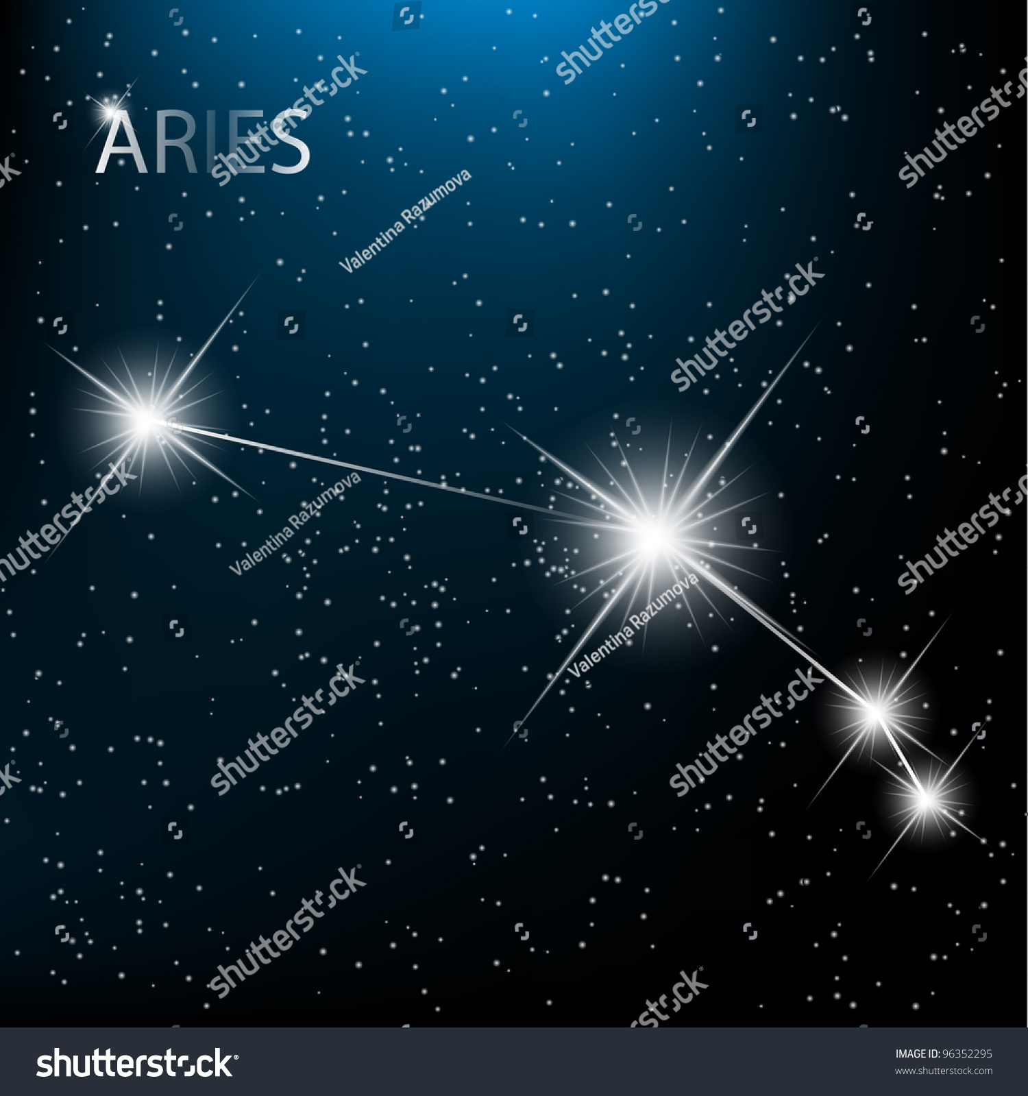 Aquarius Zodiac Sign Bright Stars Cosmos Stock Illustration 96352295 ...