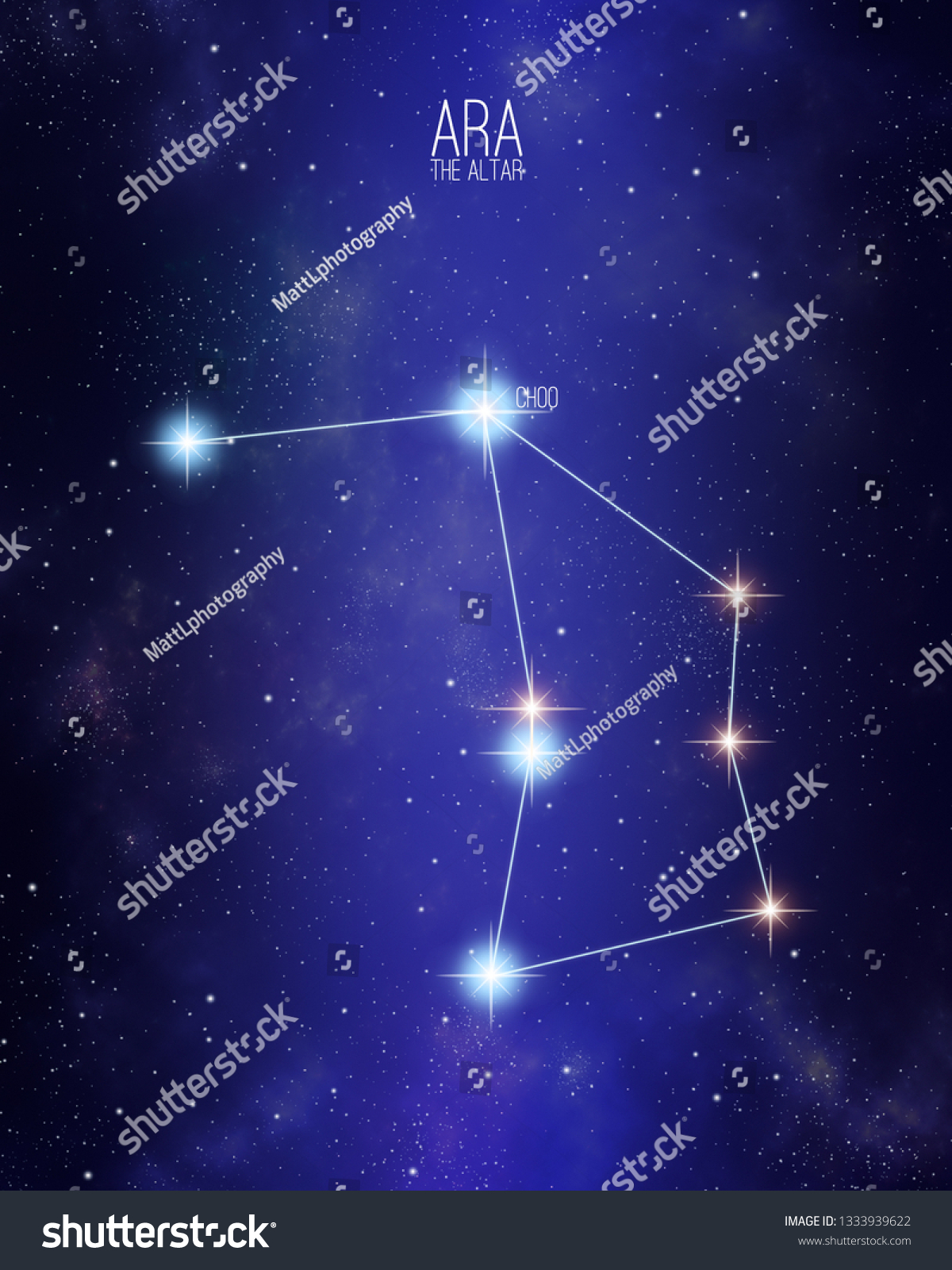 Nægte have tillid værtinde Ara Altar Constellation On Starry Space Stock-illustration 1333939622
