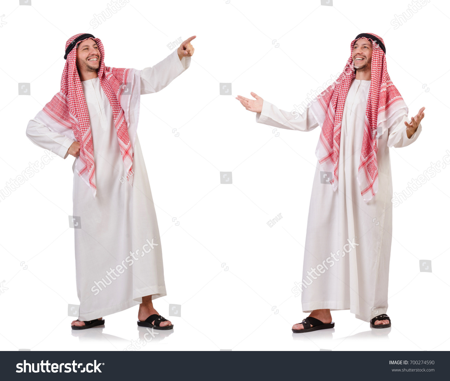 Arab Man Isolated On White Background Stock Photo (Edit Now) 700274590