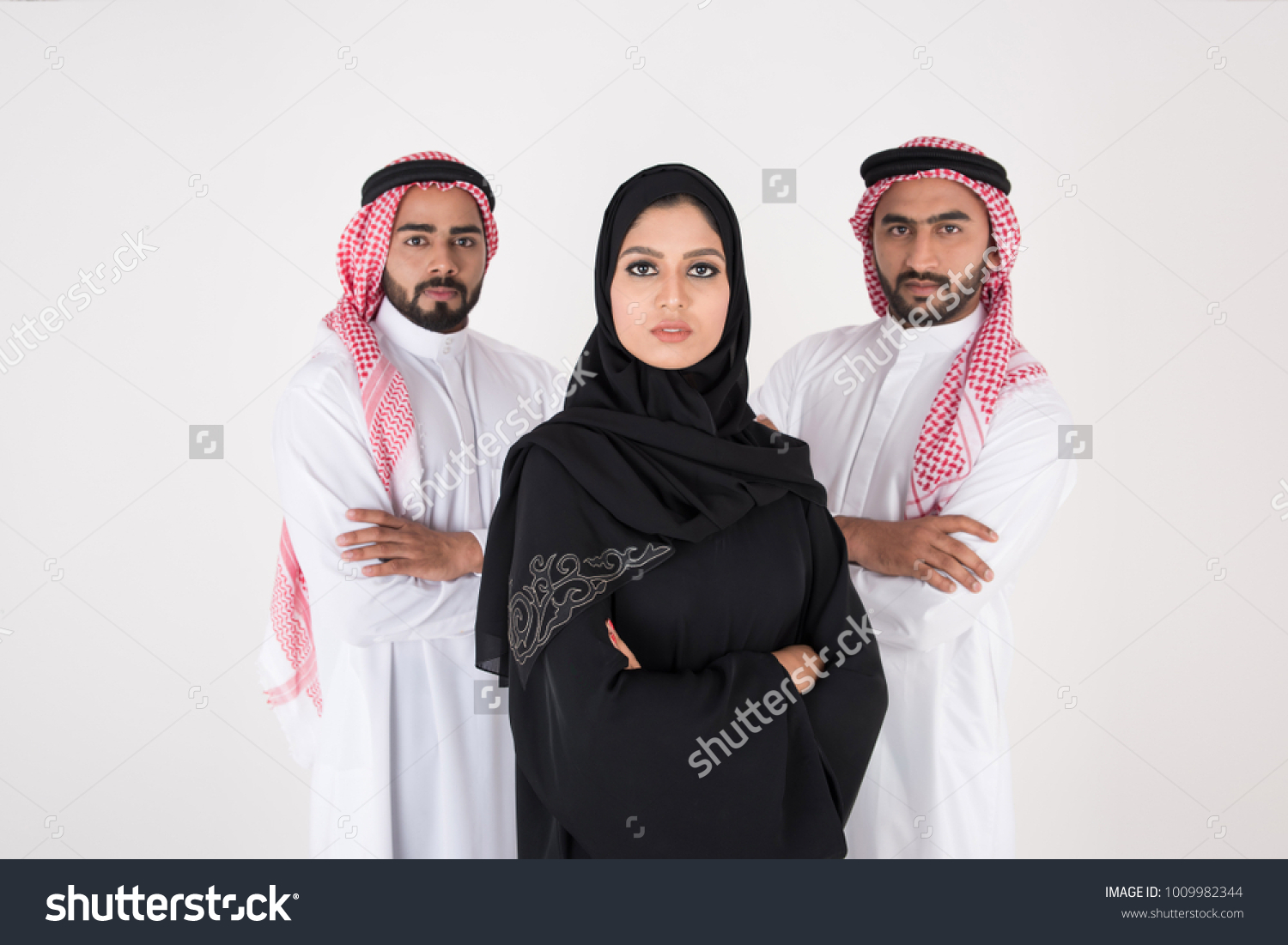 Arab People Standing On White Background Stock Photo 1009982344 ...