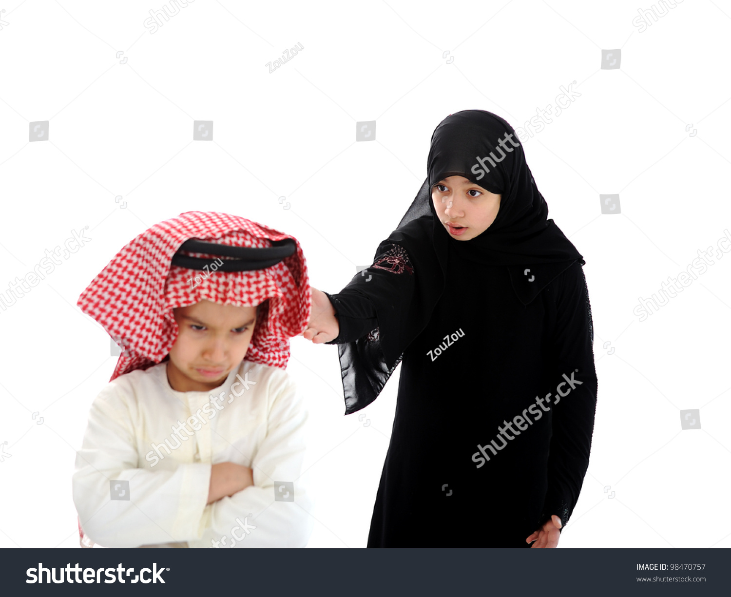 Arabian Sister Brother Arguing Fighting Stock Photo 98470757 - Shutterstock