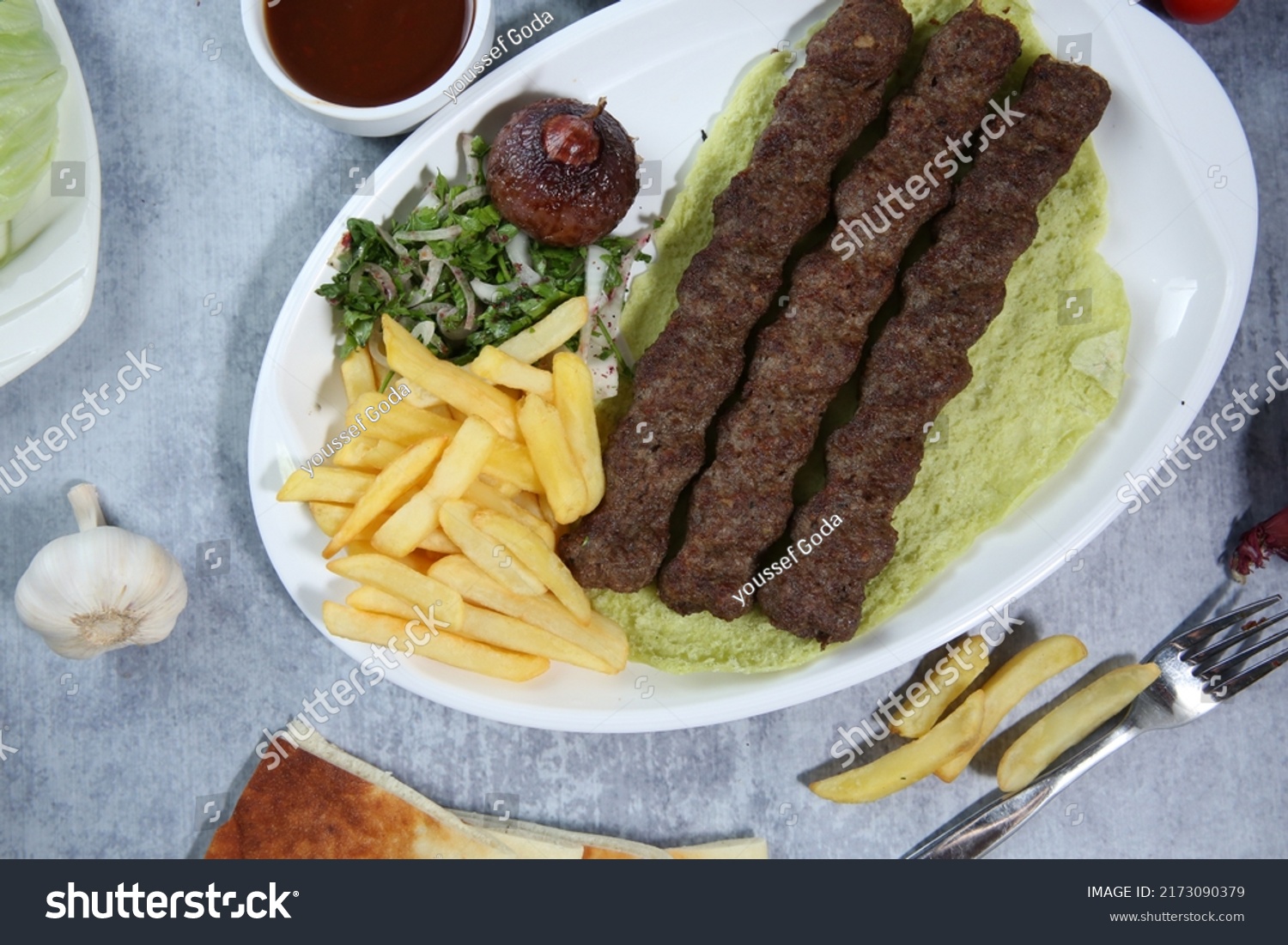 Arabic Food Seafood Texture Background Stock Photo 2173090379 ...